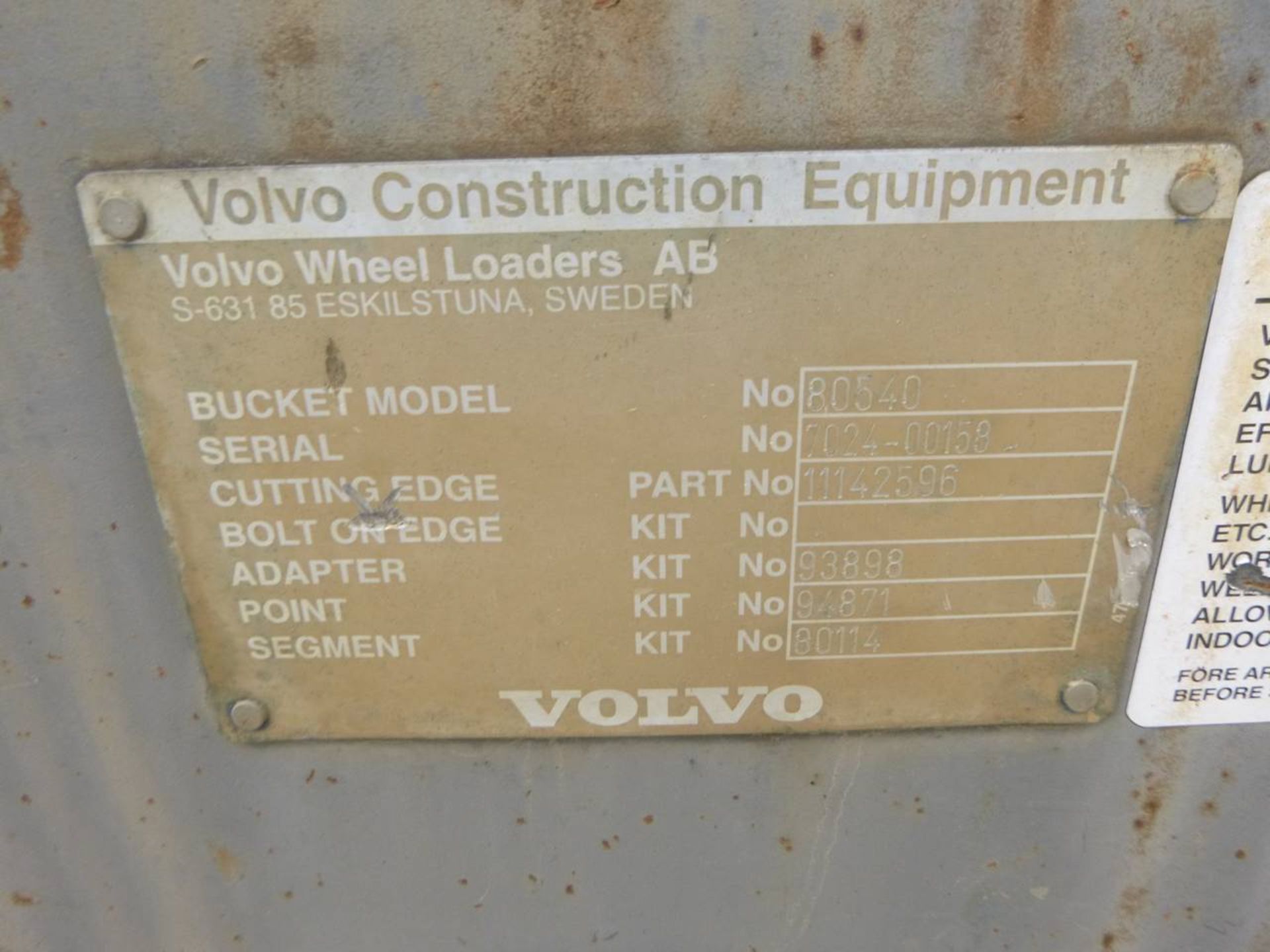 Volvo 80540 Bucket - Image 3 of 3