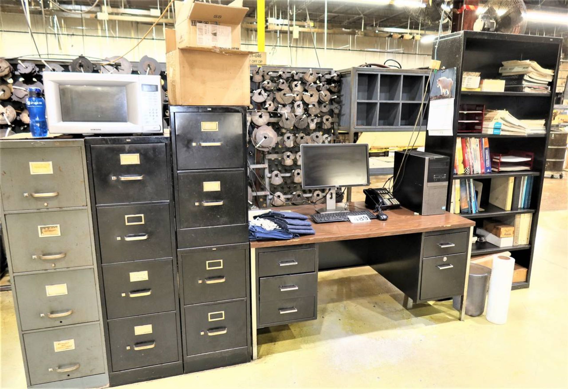 (3) File Cabinets, Desk,