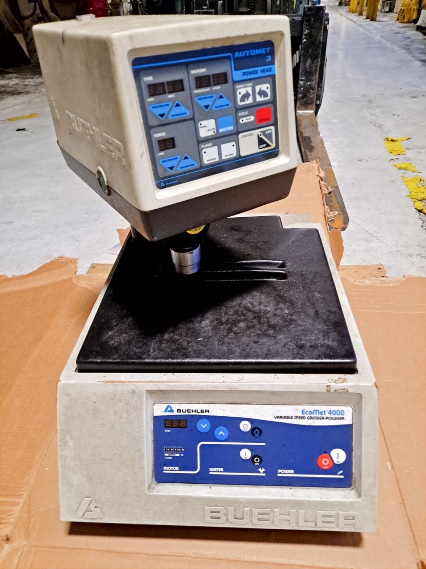 Buehler Model Ecomet 4000 Variable Speed Grinder Polisher with Buehler Model Automet 3 Power Head;