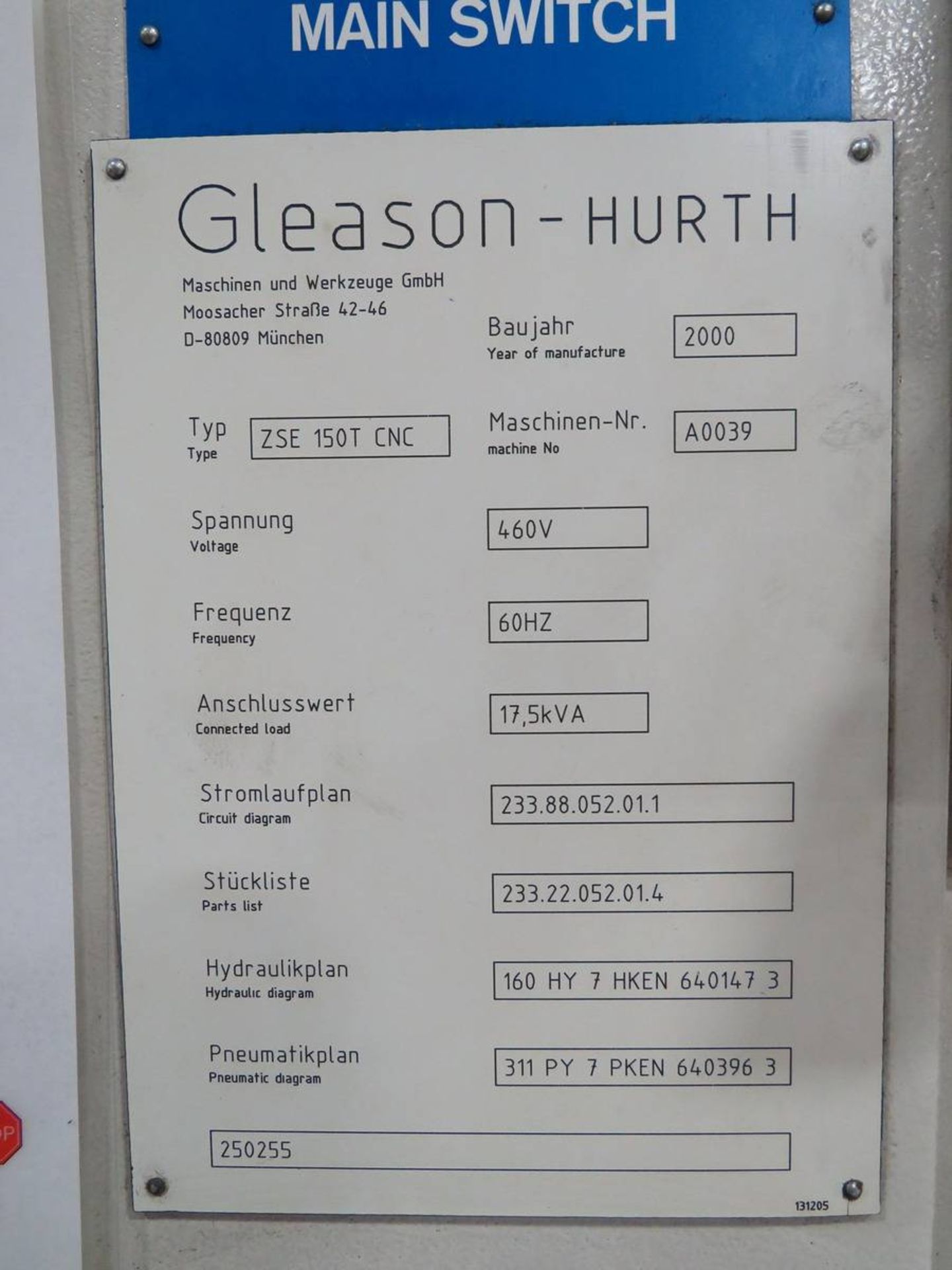 2000 Gleason / Hurth ZSE 150T CNC Gear Shaver - Image 7 of 14
