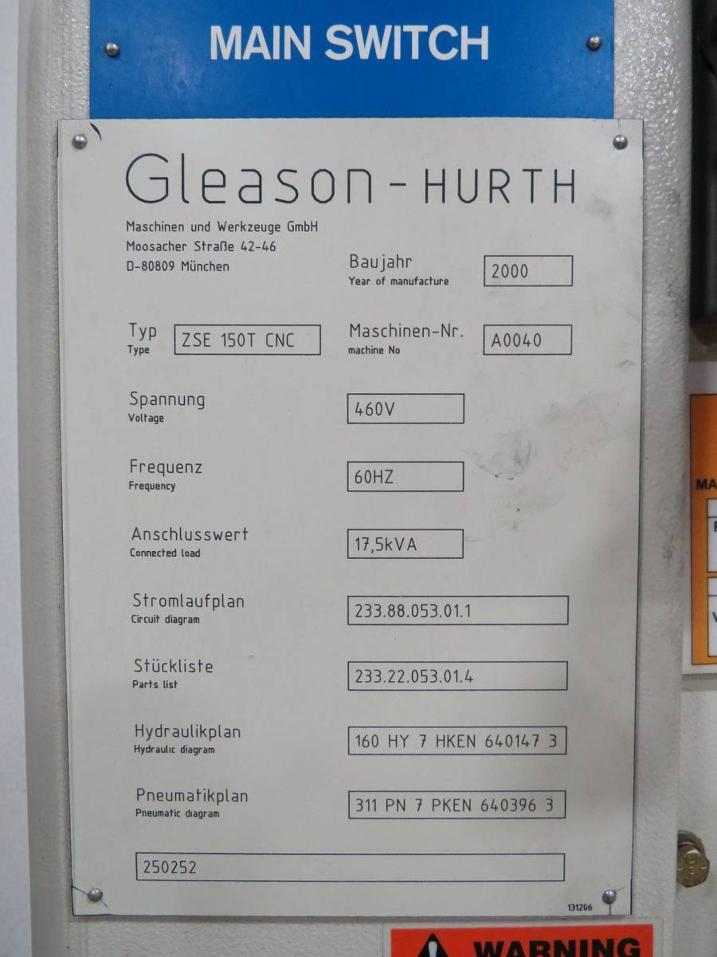 2000 Gleason / Hurth ZSE 150T CNC Gear Shaver - Image 6 of 14