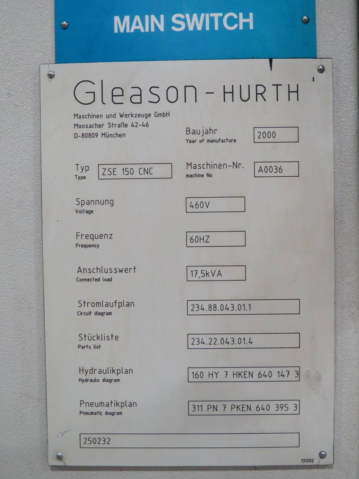 2000 Gleason / Hurth ZSE 150T CNC Gear Shaver - Image 8 of 16