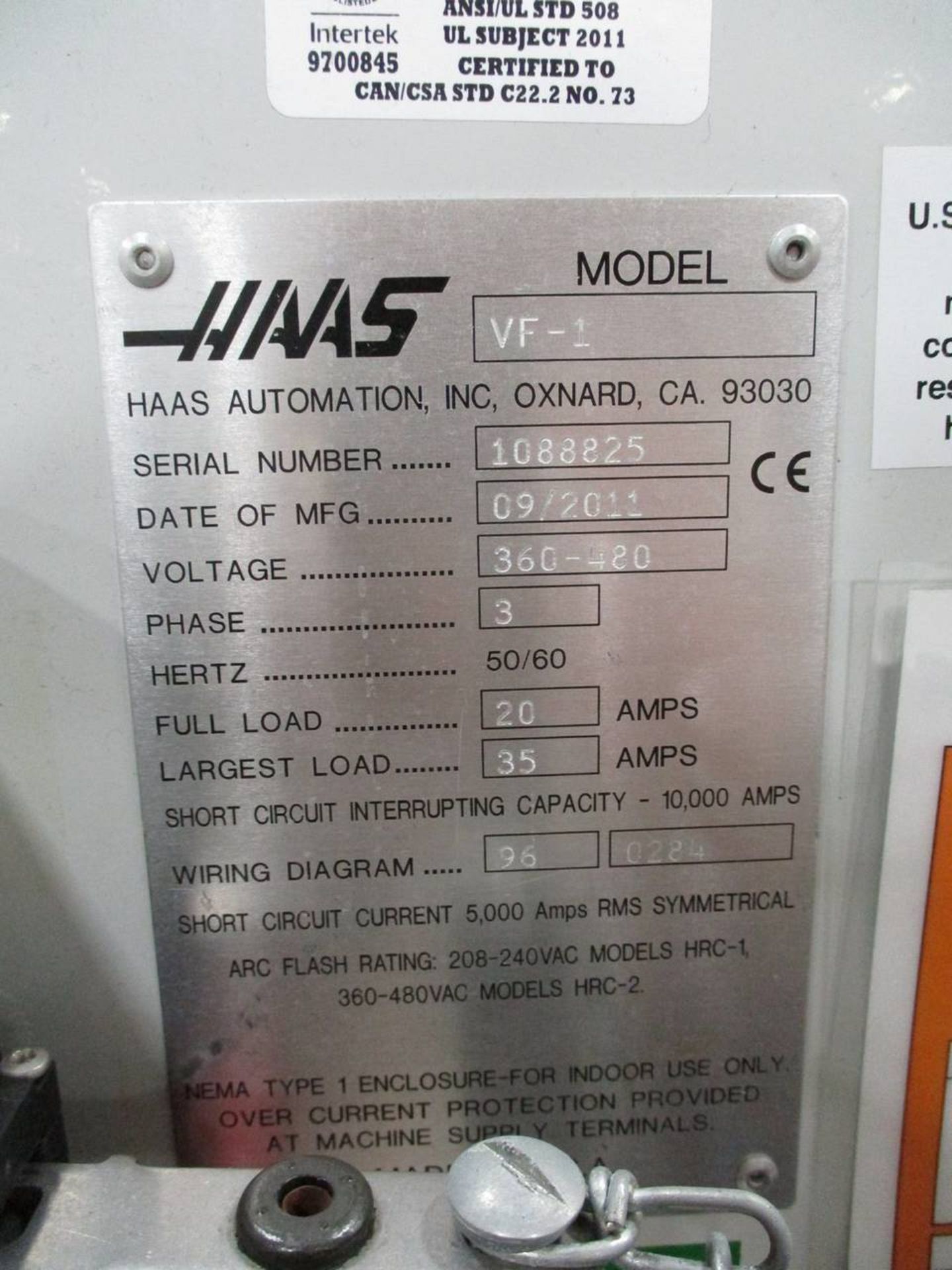 2011 Haas VF-1 3-Axis CNC Vertical Machining Center - Image 12 of 13