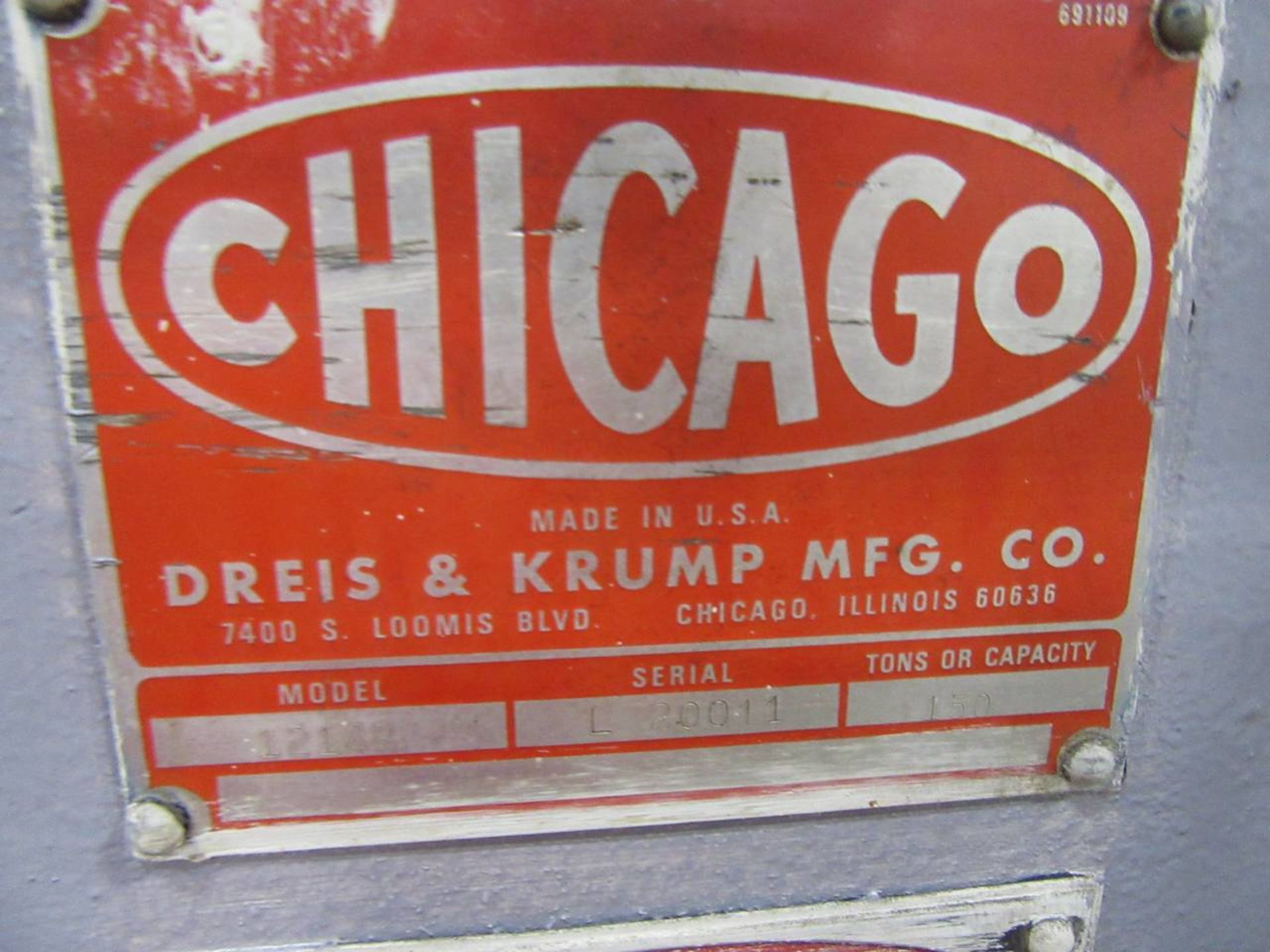 Chicago D&K 1214R 150-Ton Mechanical Press Brake - Image 6 of 6