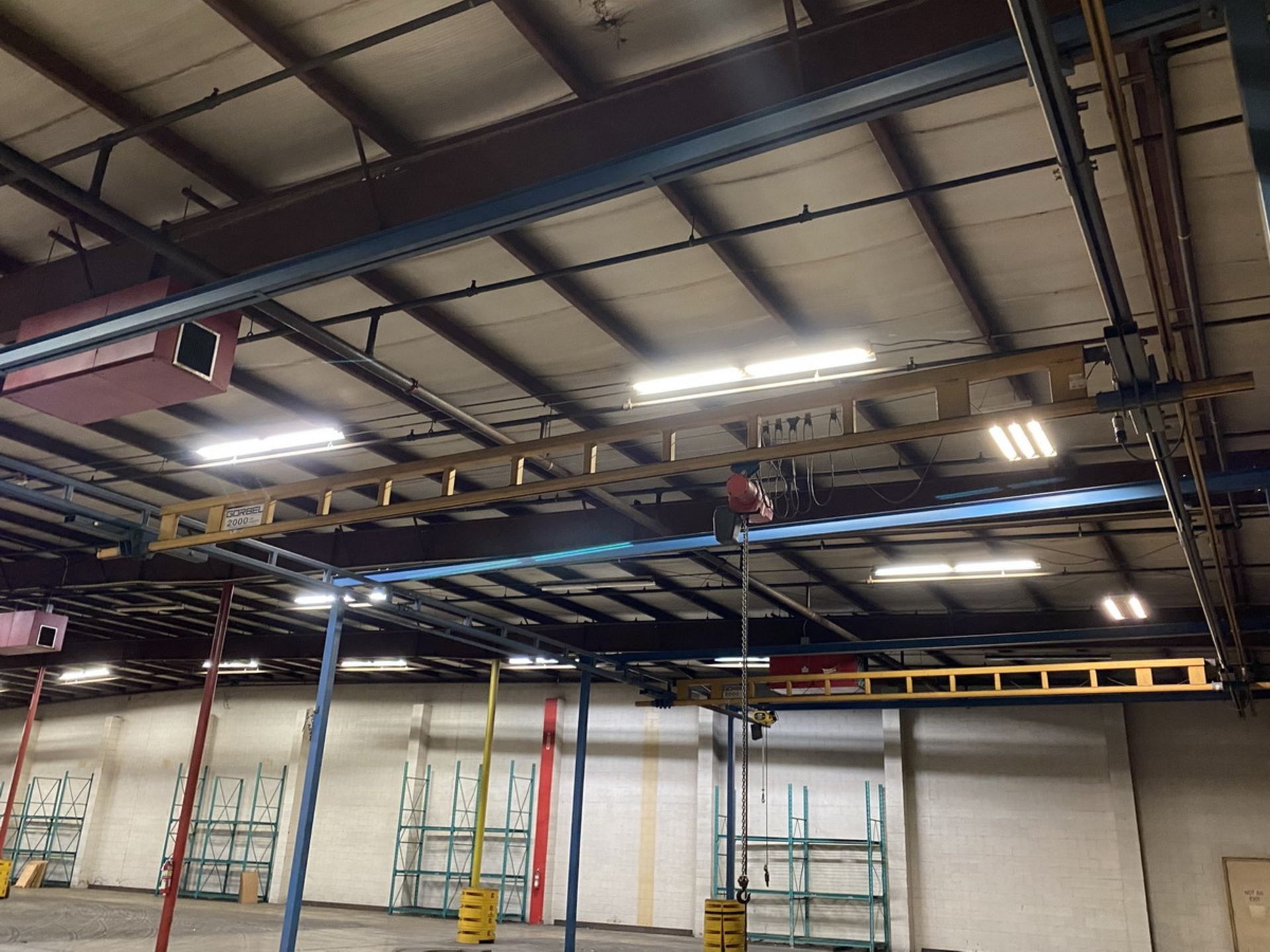 Gorbel 2000-Lb. Bridge Cranes 100' x 35' x 17' to include (1) 1-Ton CM Chain Hoist w/ (1) 2-Button - Image 4 of 10