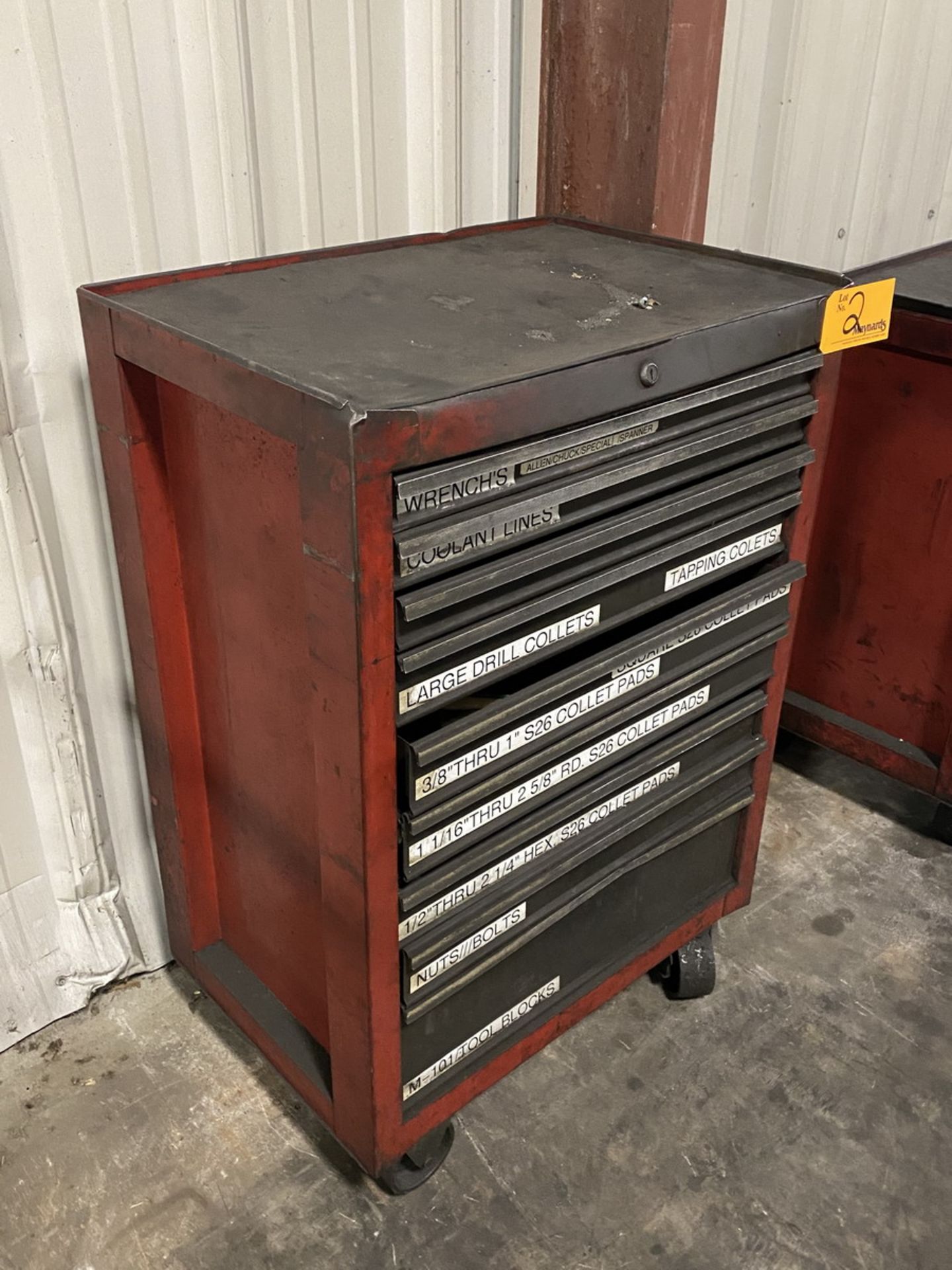 9-Drawer Rolling Toolbox 18'' x 27'' 40'' w/ contents of Assorted Wrenches, Nuts, Bolts - Image 2 of 3