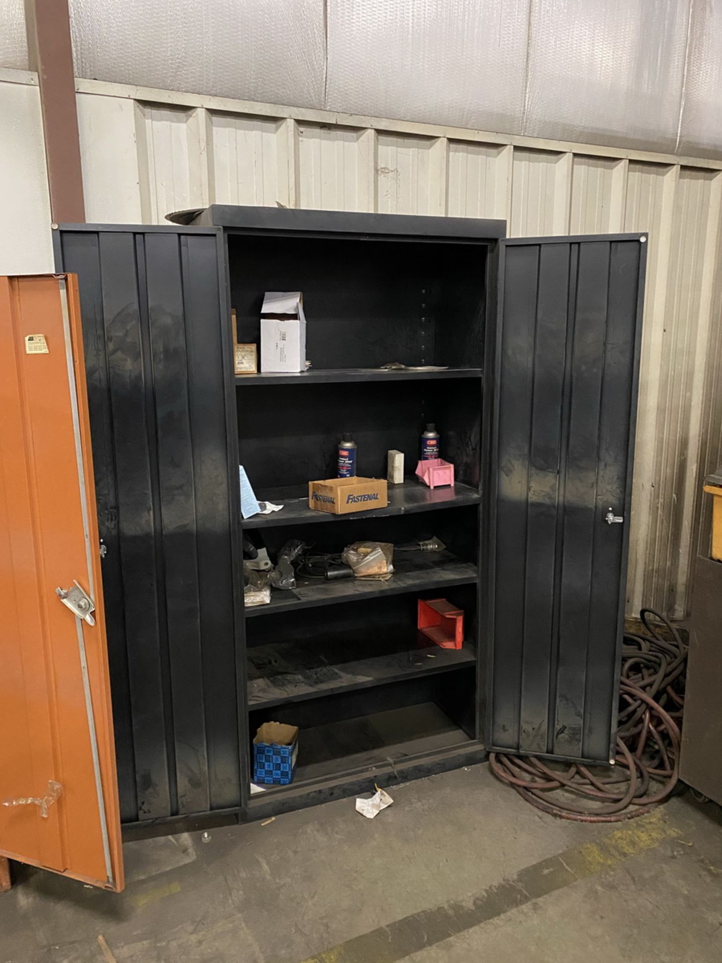 Various Sized Cabinets and Shelving Units w/ contents of Grinding Wheels, Brushes, Hoses, Etc. - Image 3 of 6