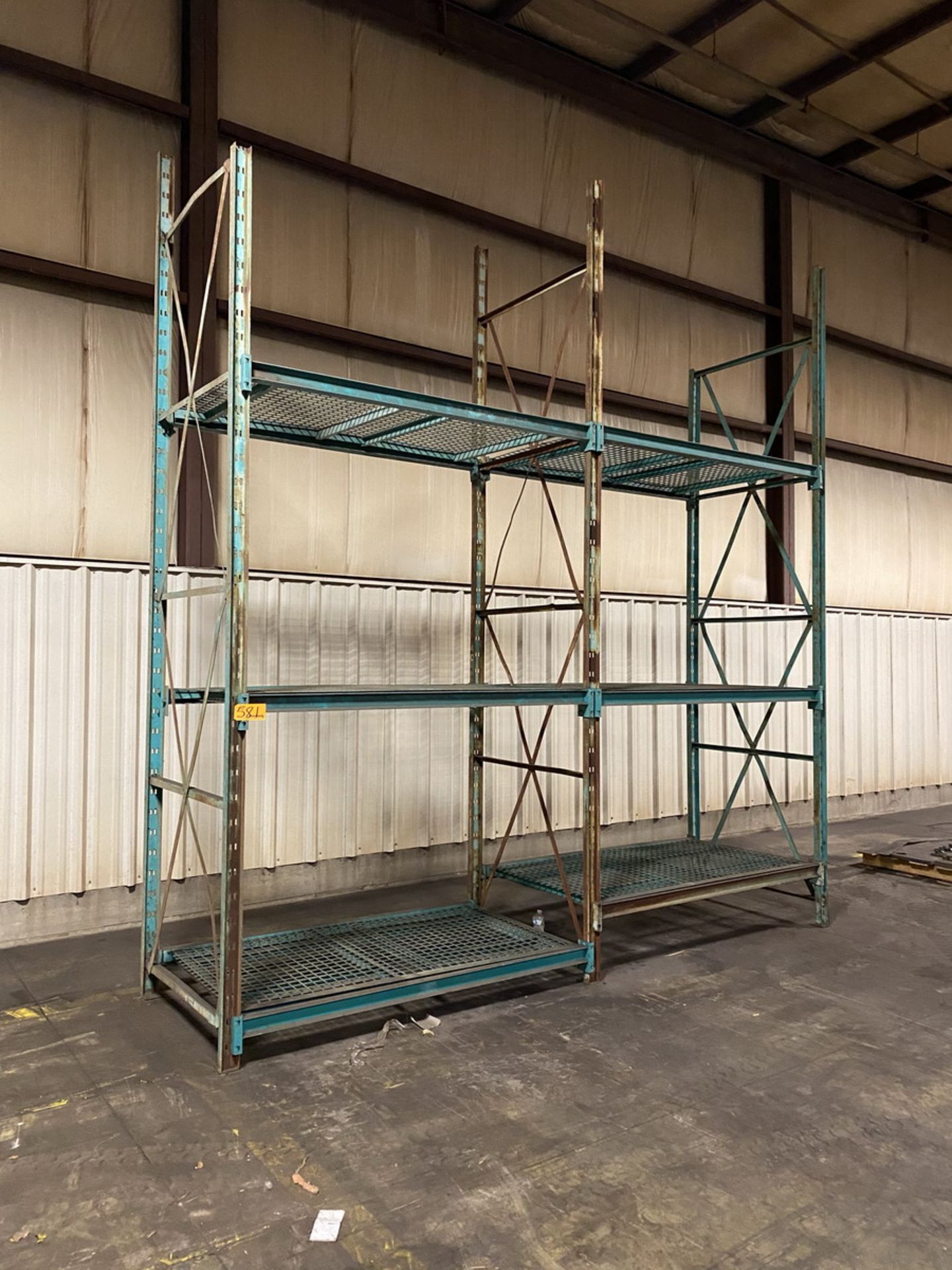 14-Sections of Pallet Racking w/ 72" Crossbeams and Wire Decks to include (2) Skids of