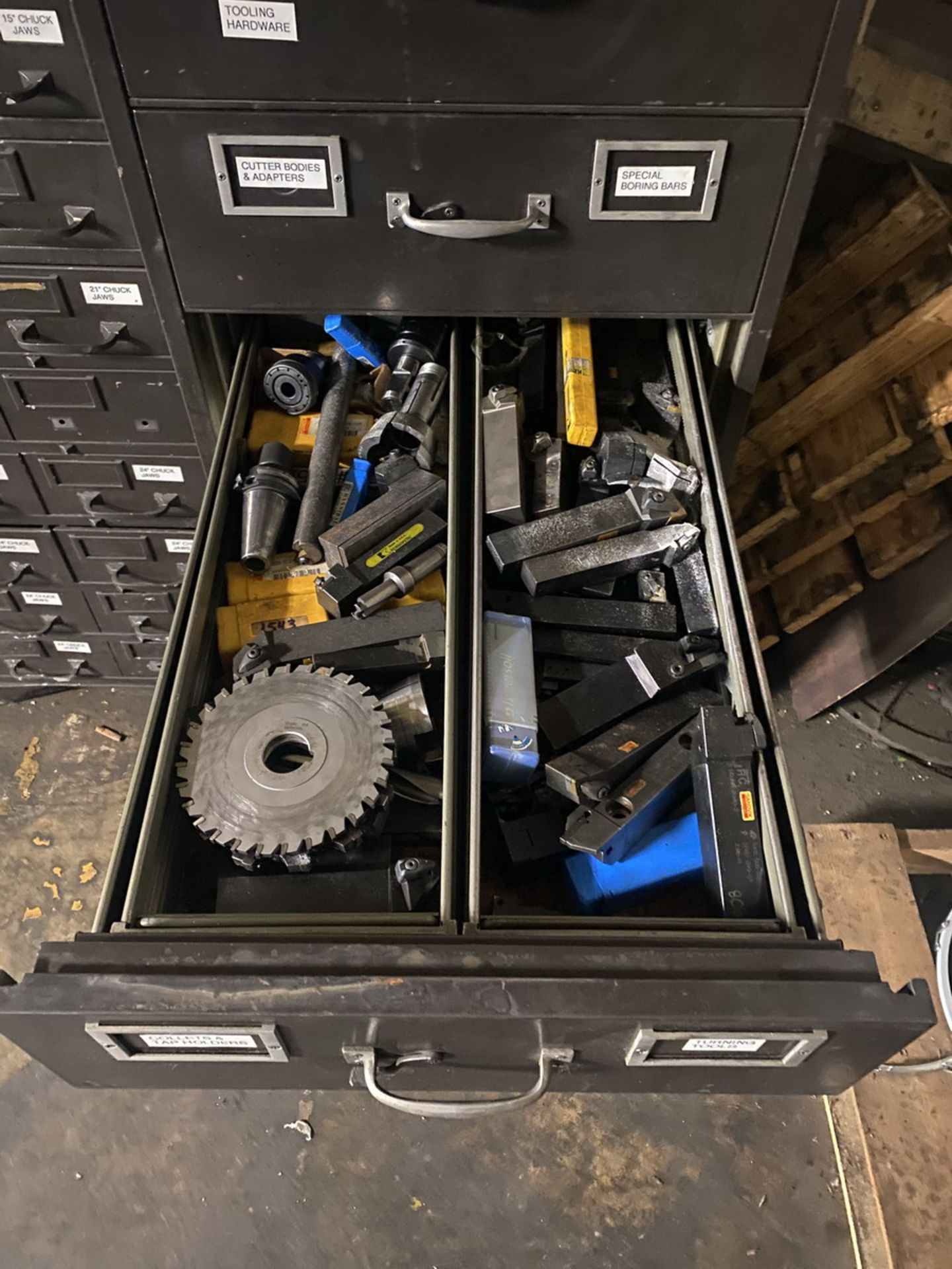 8-Drawer Heavy Duty Cabinet 30'' x 23'' x 62'' w/ contents of Drills, Collet Chucks, Carbide - Image 5 of 8
