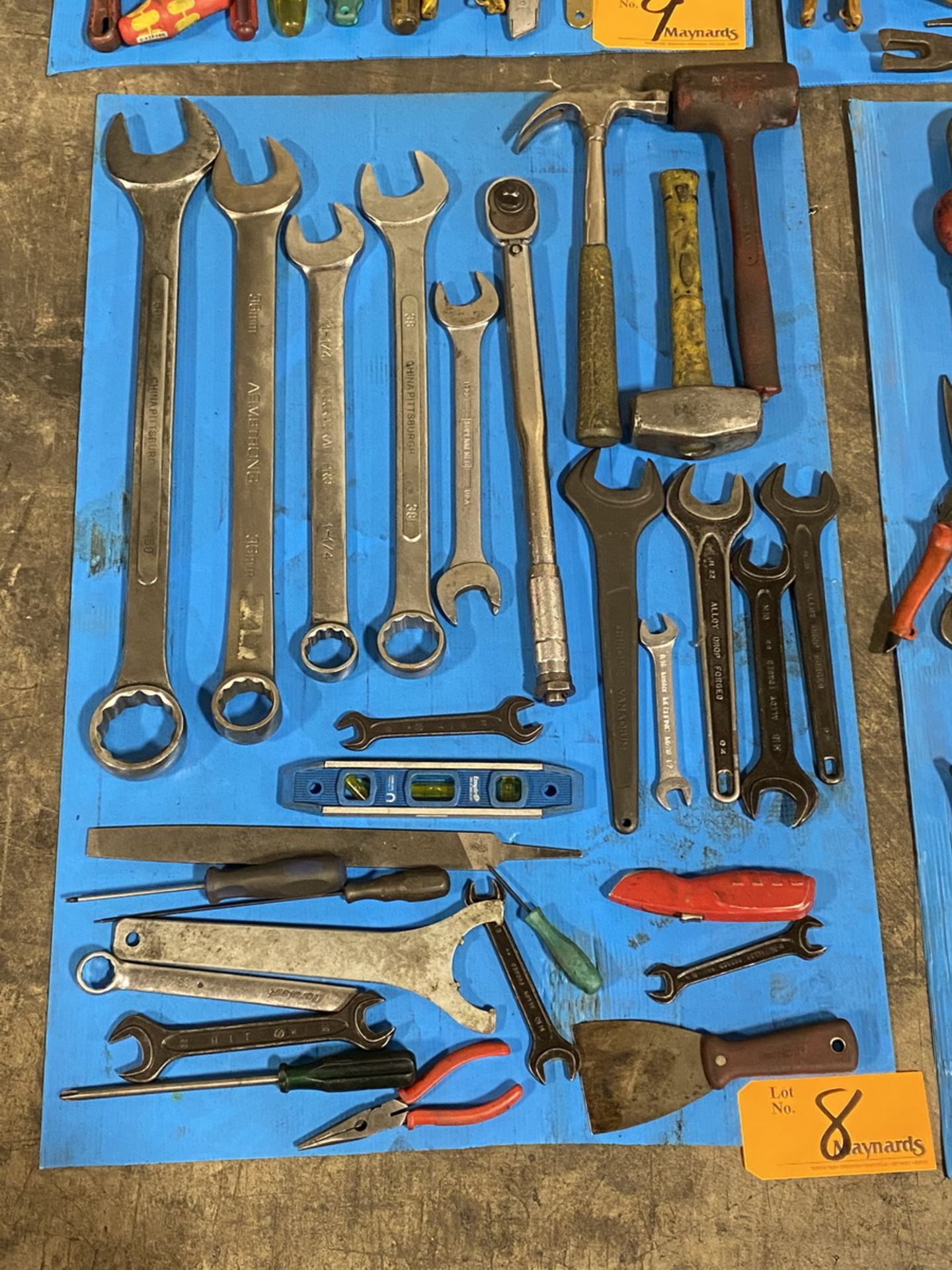 Lot of Assorted Hand Tools to include Hammers, Wrenches, Box Cutter, Etc.