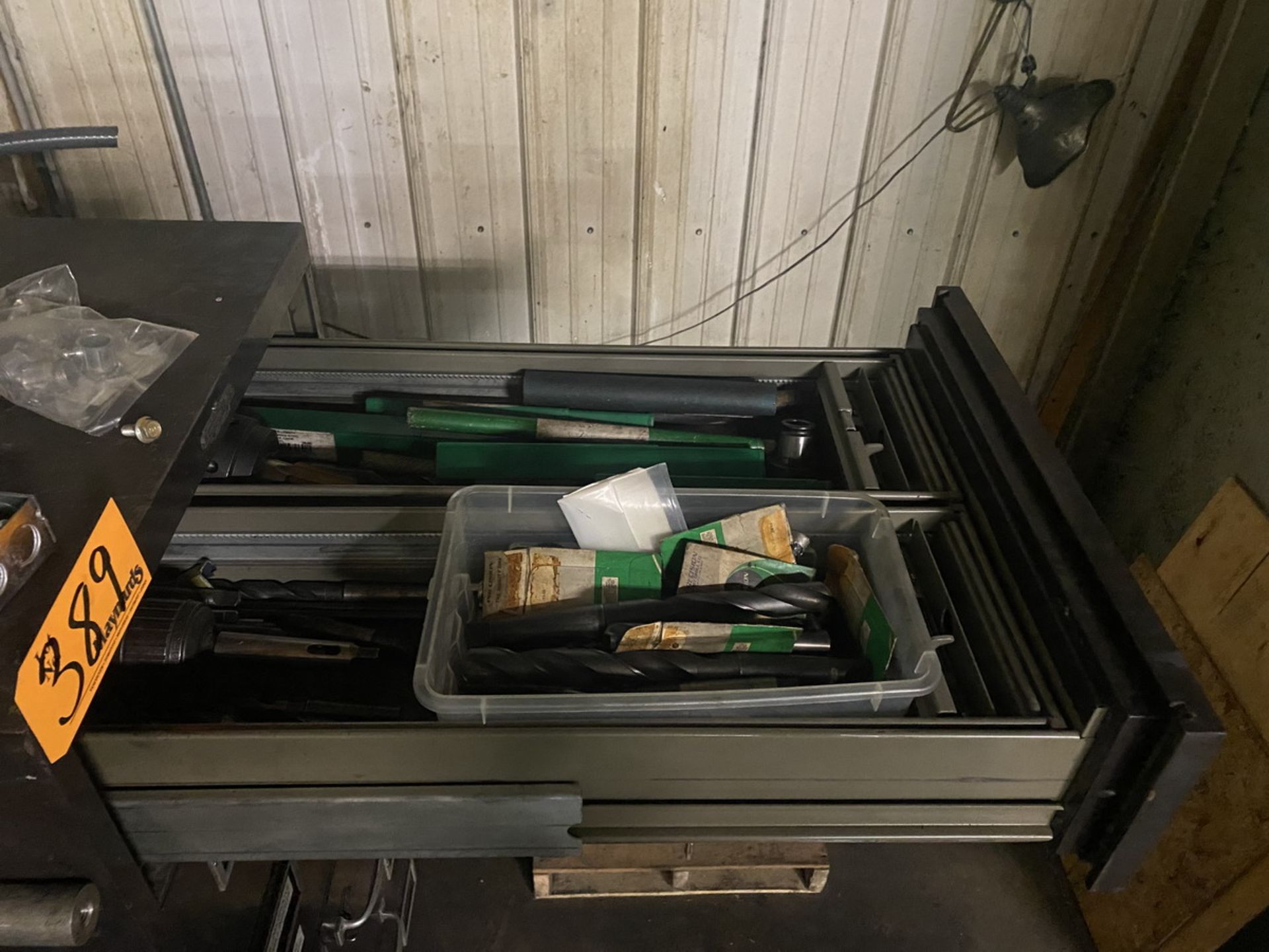 8-Drawer Heavy Duty Cabinet 30'' x 23'' x 62'' w/ contents of Drills, Collet Chucks, Carbide