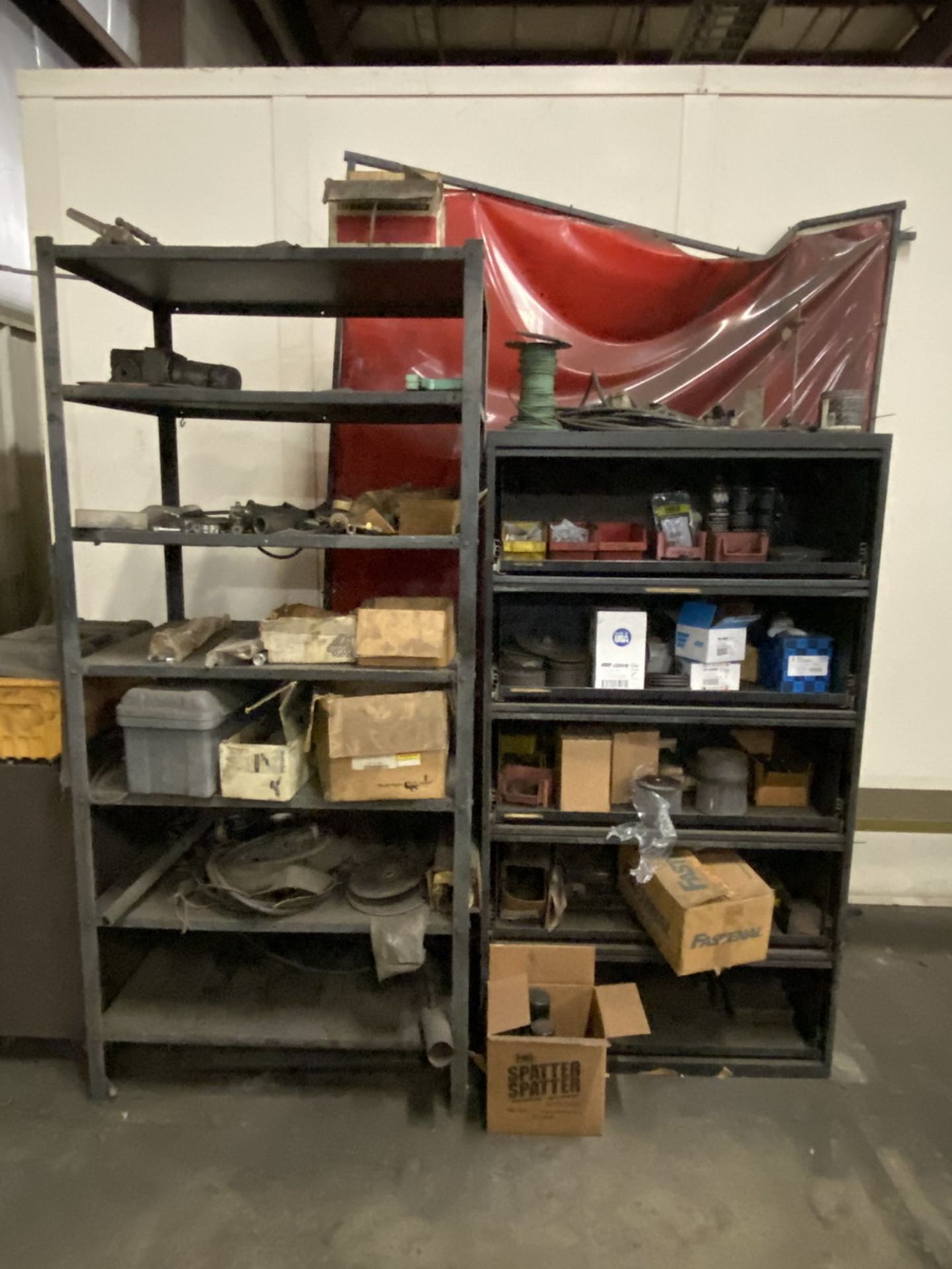 Various Sized Cabinets and Shelving Units w/ contents of Grinding Wheels, Brushes, Hoses, Etc. - Image 4 of 6