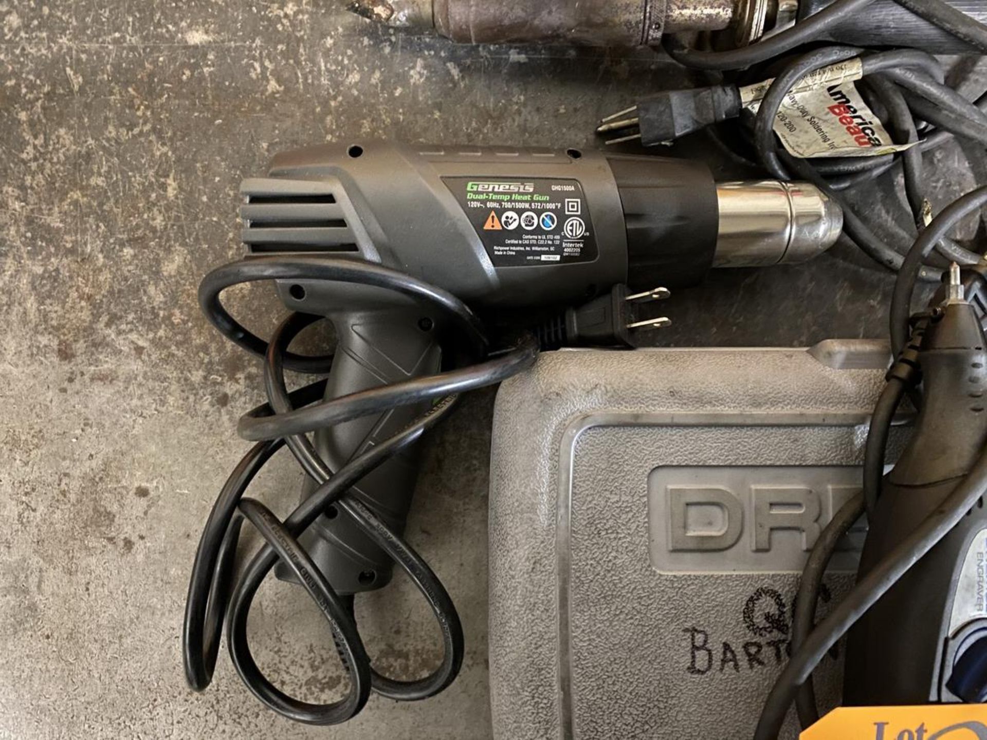 Lot of Assorted Electric Hand Tools to include (1) Genesis Dual Temp Heat Gun 120V, 572/1000§ F ( - Image 3 of 4
