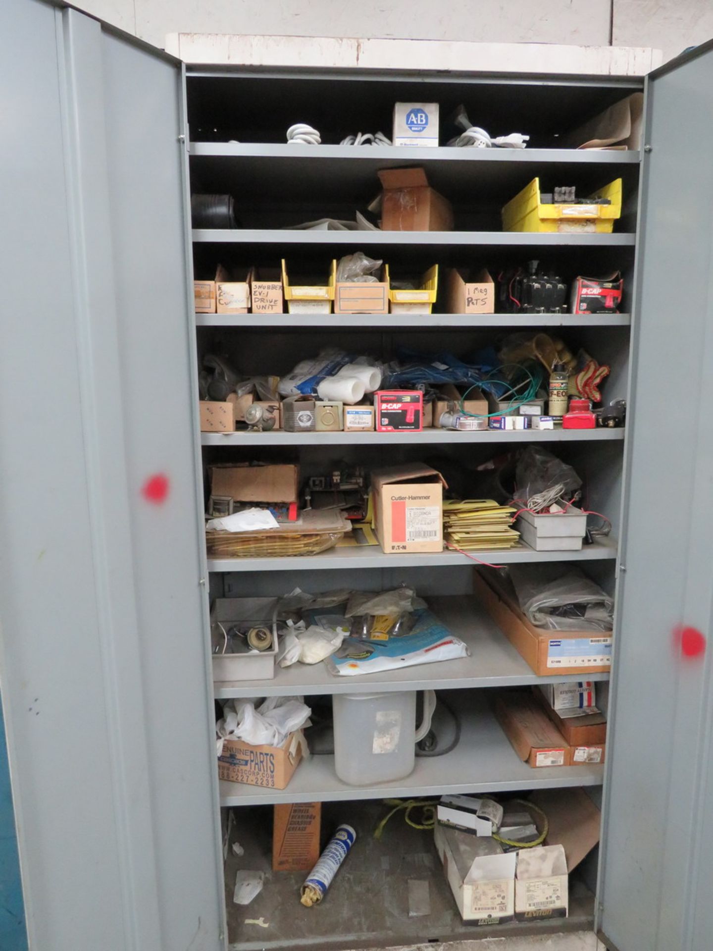 1-Door Metal Storage Cabinet with Contents to Include: Torch Gauges, Welding Gloves, Electrical - Image 2 of 2