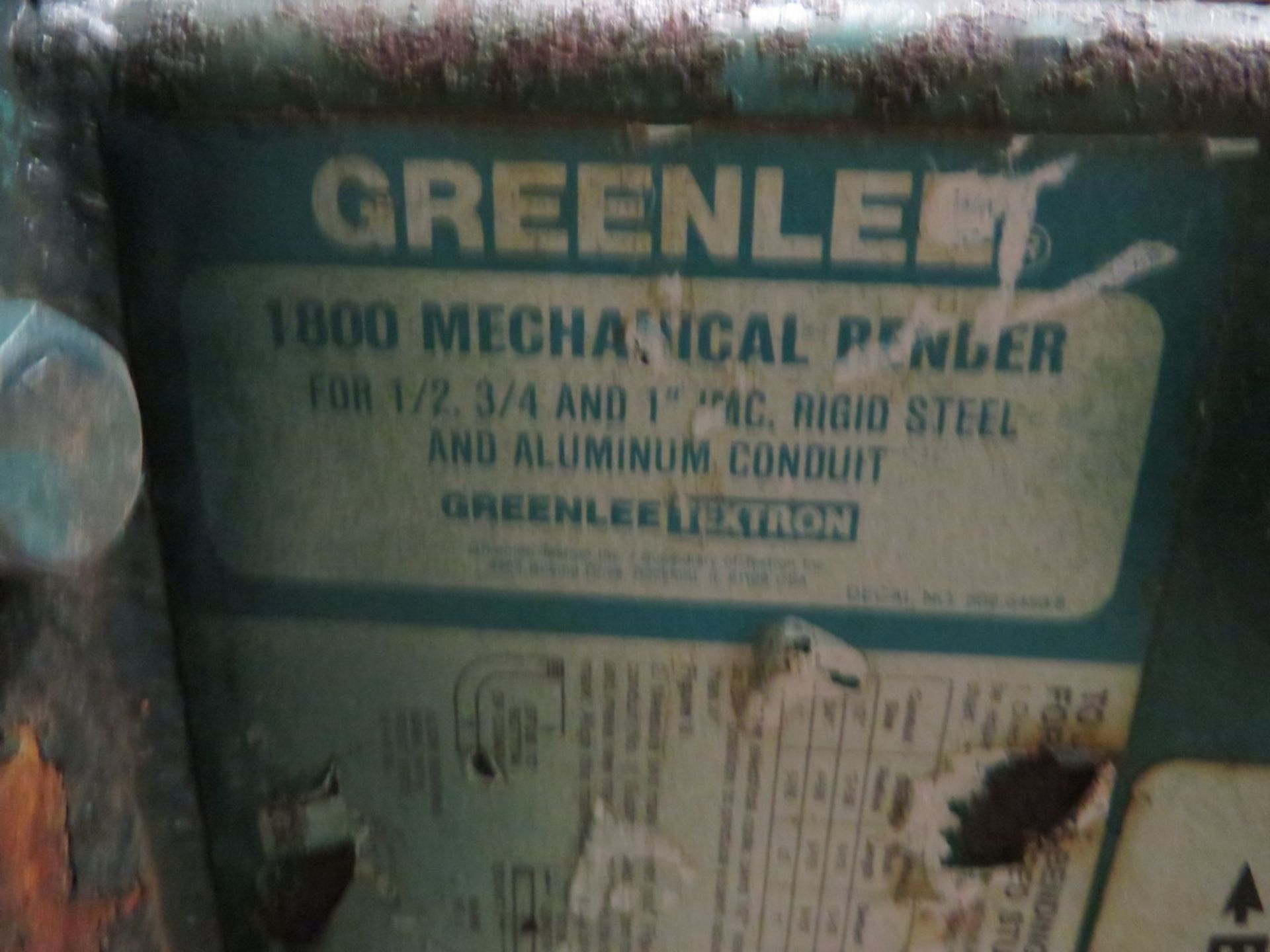 Greenlee 1800 Manual Pipe Bender 1/2", 3/4", 1" [Loc: Church Hill] - Image 2 of 2