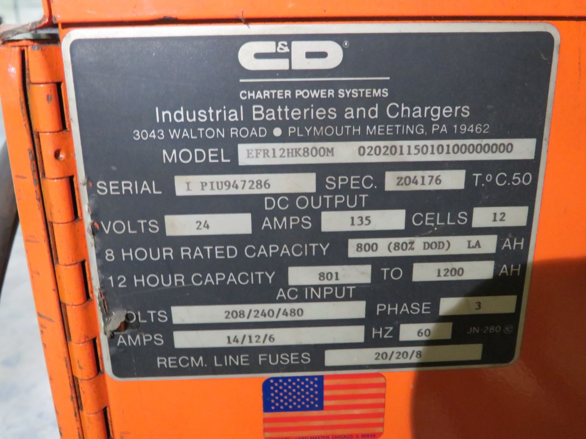 Ferro Five 24V Battery Charger 135A, 800 Amp Hours in 8 Hrs, 801-1200 Amp Hours in 12 Hrs [Loc: - Image 2 of 2