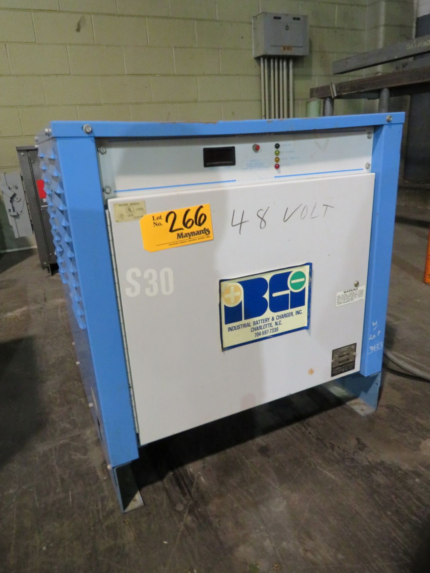 Industrial Battery Charger Inc. 48V Battery Charger 180A, 865 Amp Hours, 8 Hrs [Loc: Church Hill]