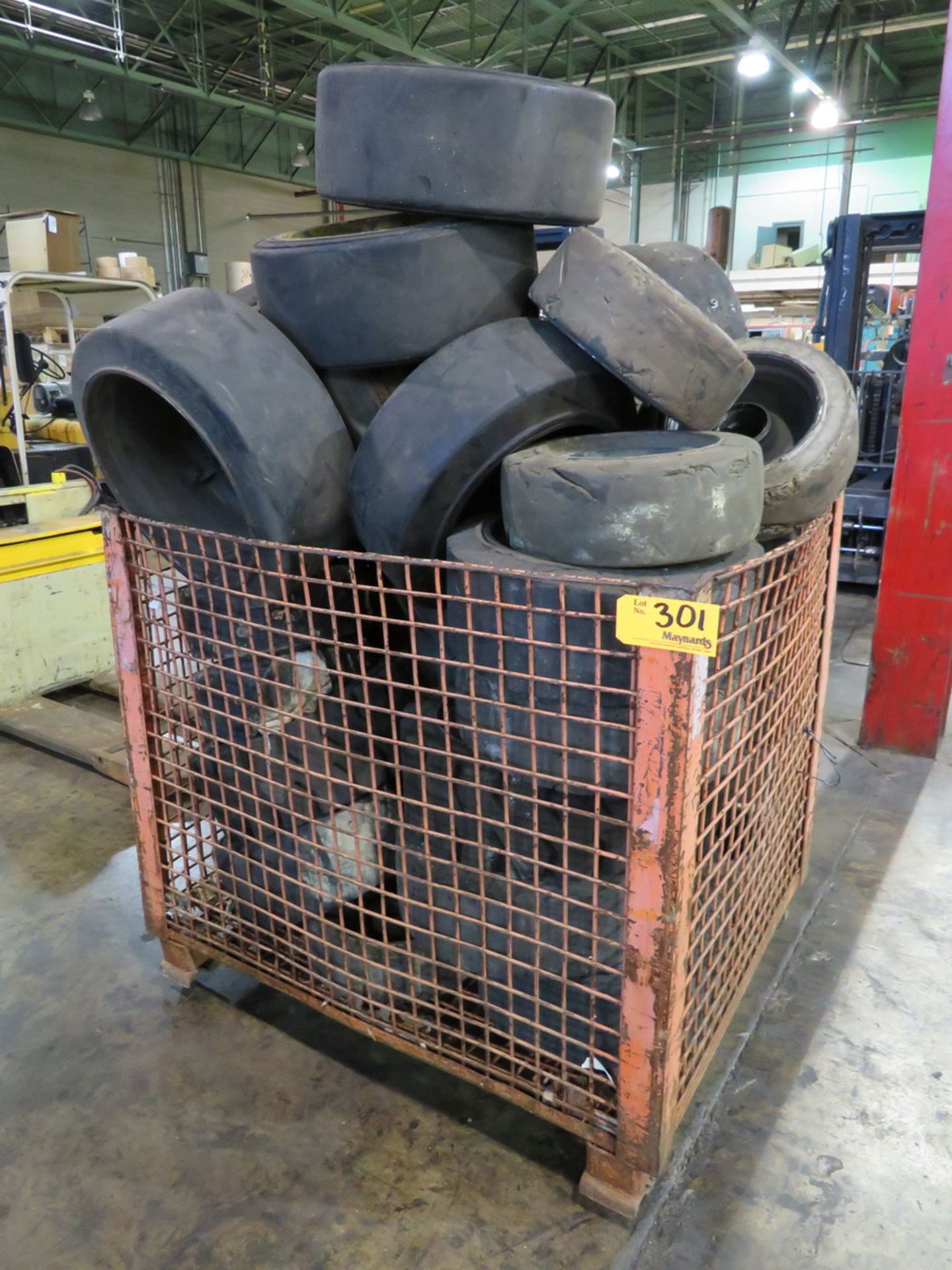 Assorted Used Forklift Tires and Rims Approximately 5' X 5' [Loc: Church Hill]