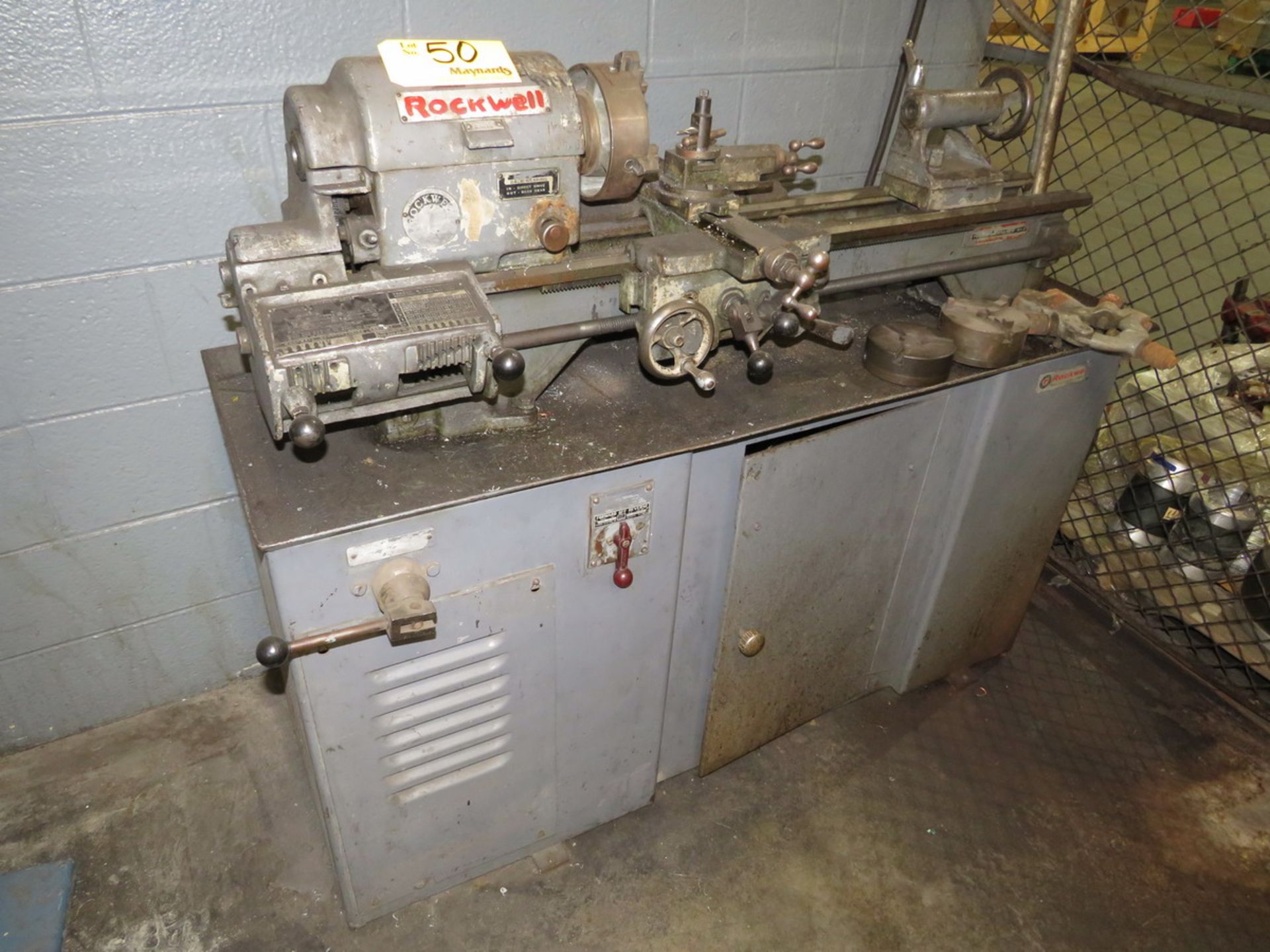 Rockwell Lathe 36" Bed, 1" Through Hole, to Include: Steady Rest, (1) 6" 4-Jaw Chuck, (2) 5" 3-Jaw