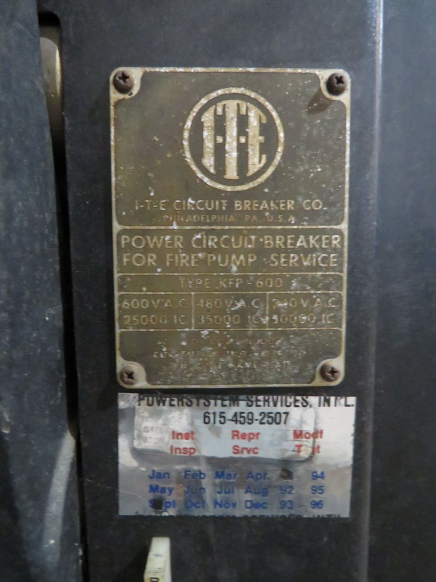 ITE Power Circuit Breaker [Loc: Church Hill] - Image 2 of 2