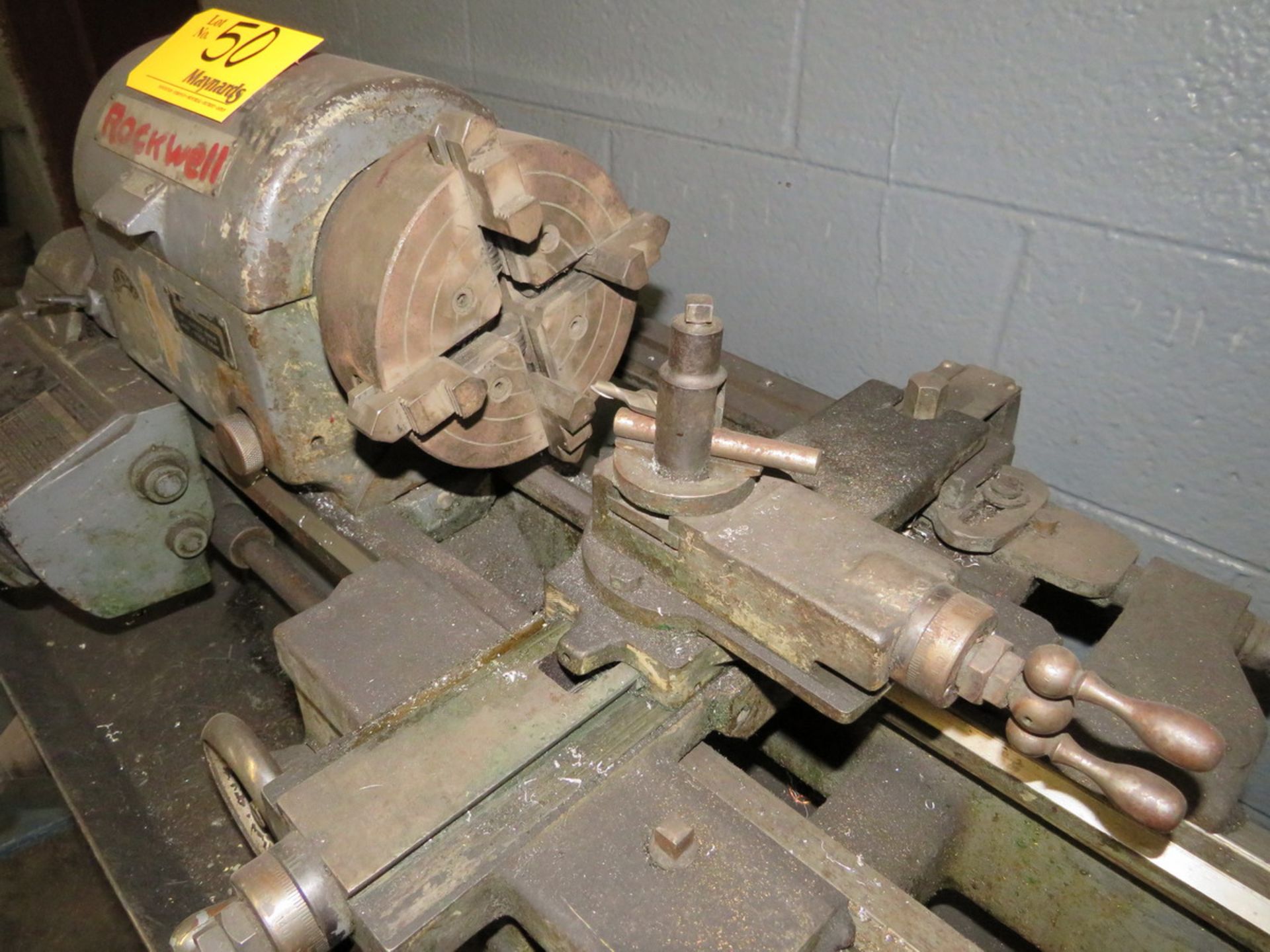 Rockwell Lathe 36" Bed, 1" Through Hole, to Include: Steady Rest, (1) 6" 4-Jaw Chuck, (2) 5" 3-Jaw - Image 3 of 4