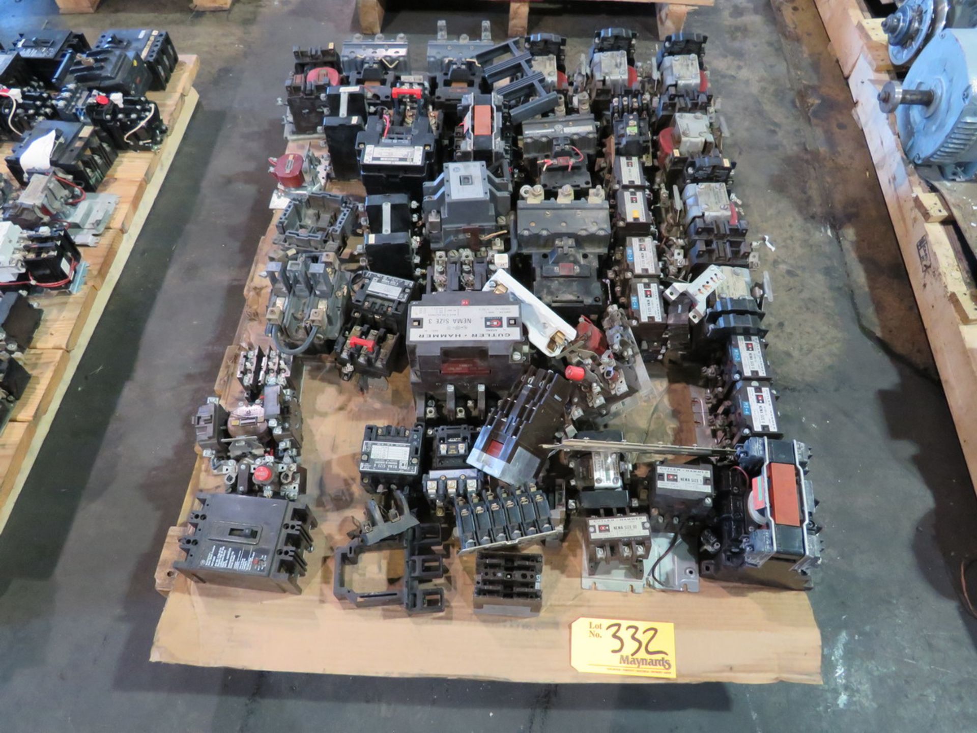 Pallet of Assorted Switches, Circuit Breakers [Loc: Church Hill]
