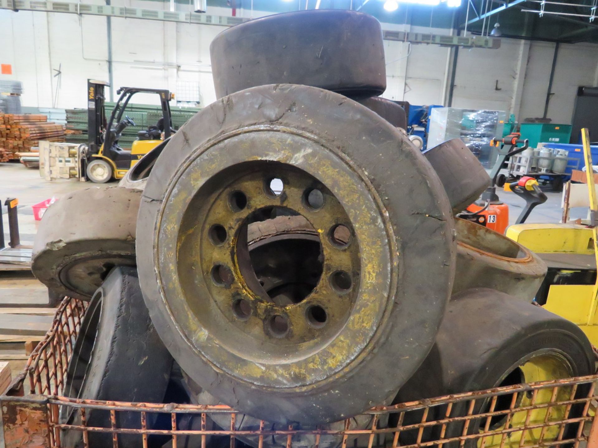 Assorted Used Forklift Tires and Rims Approximately 5' X 5' [Loc: Church Hill] - Image 2 of 3