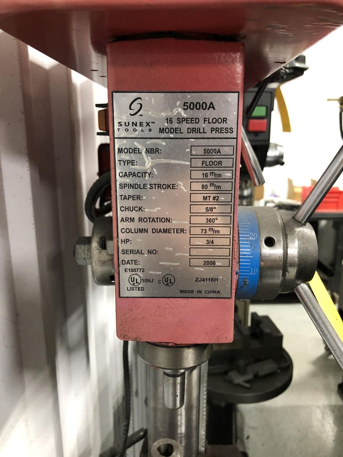 2006 Sunex Tools 13" Floor Drill Press, Model 5000A - Image 2 of 2