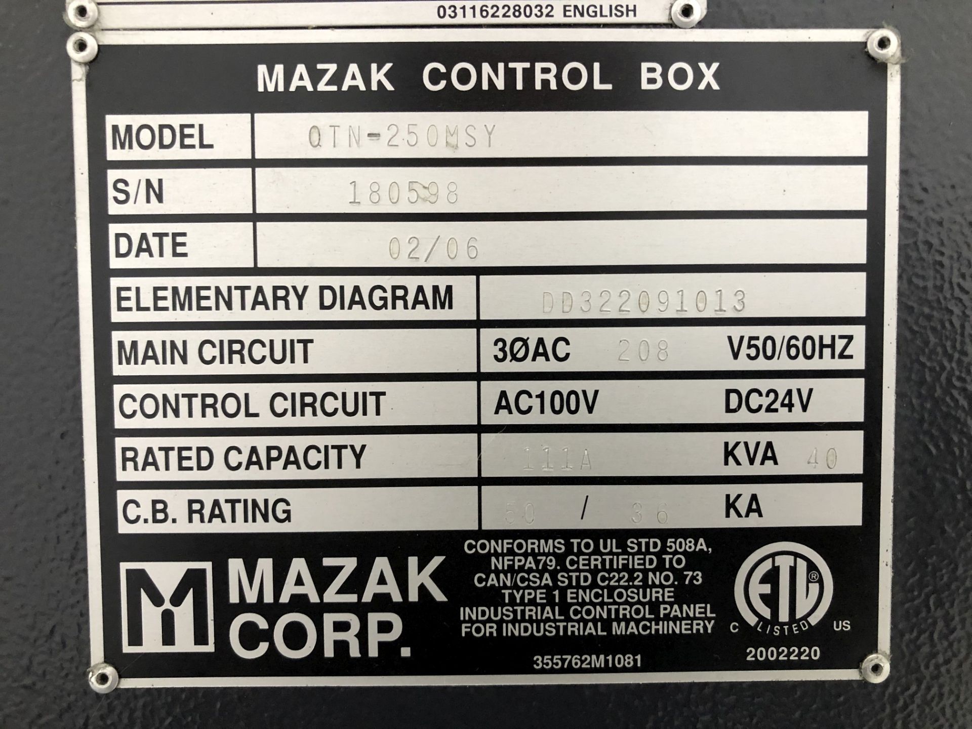 2006 Mazak Quick Turn Nexus 250MSY CNC Lathe - Image 21 of 24