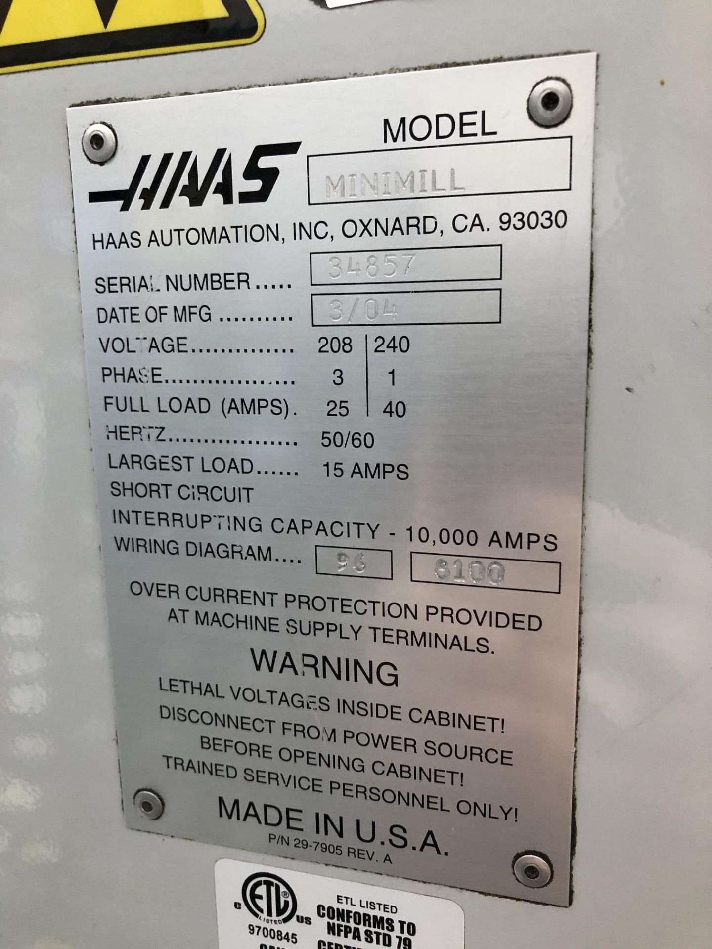 2004 Haas Mini Mill CNC Vertical Machining Center - Image 11 of 13