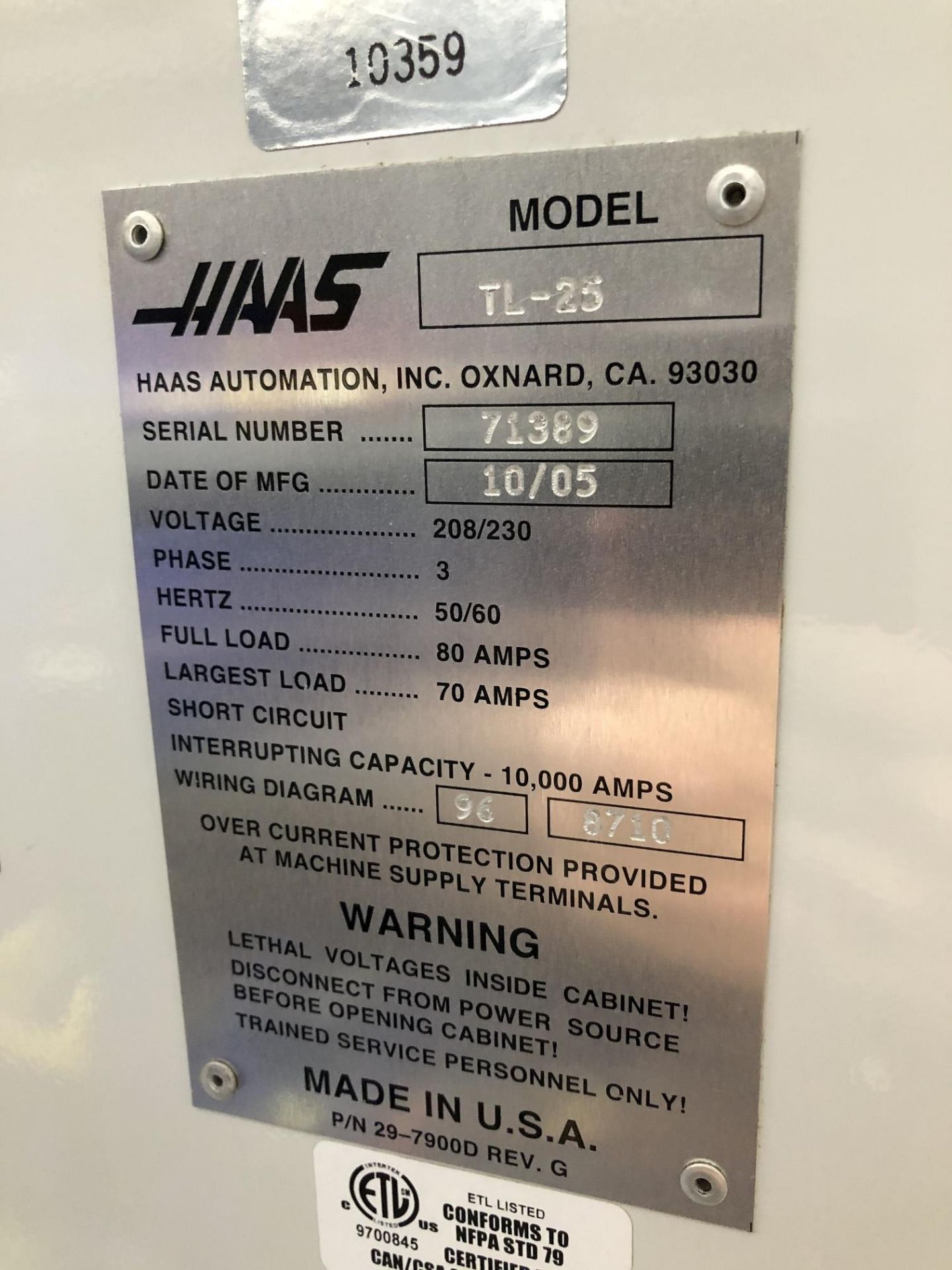 2005 Haas TL-25 CNC Lathe - Image 16 of 18