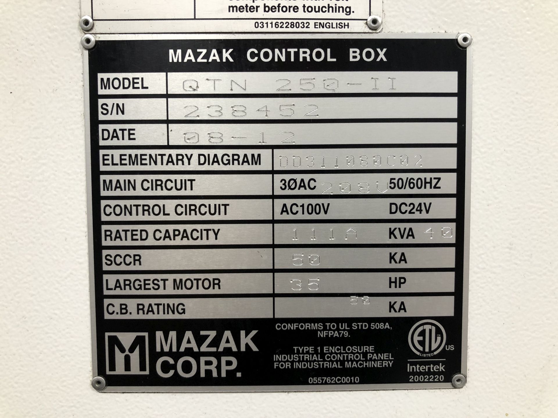 2012 Mazak Quick Turn Nexus 250-II CNC Lathe - Image 16 of 18