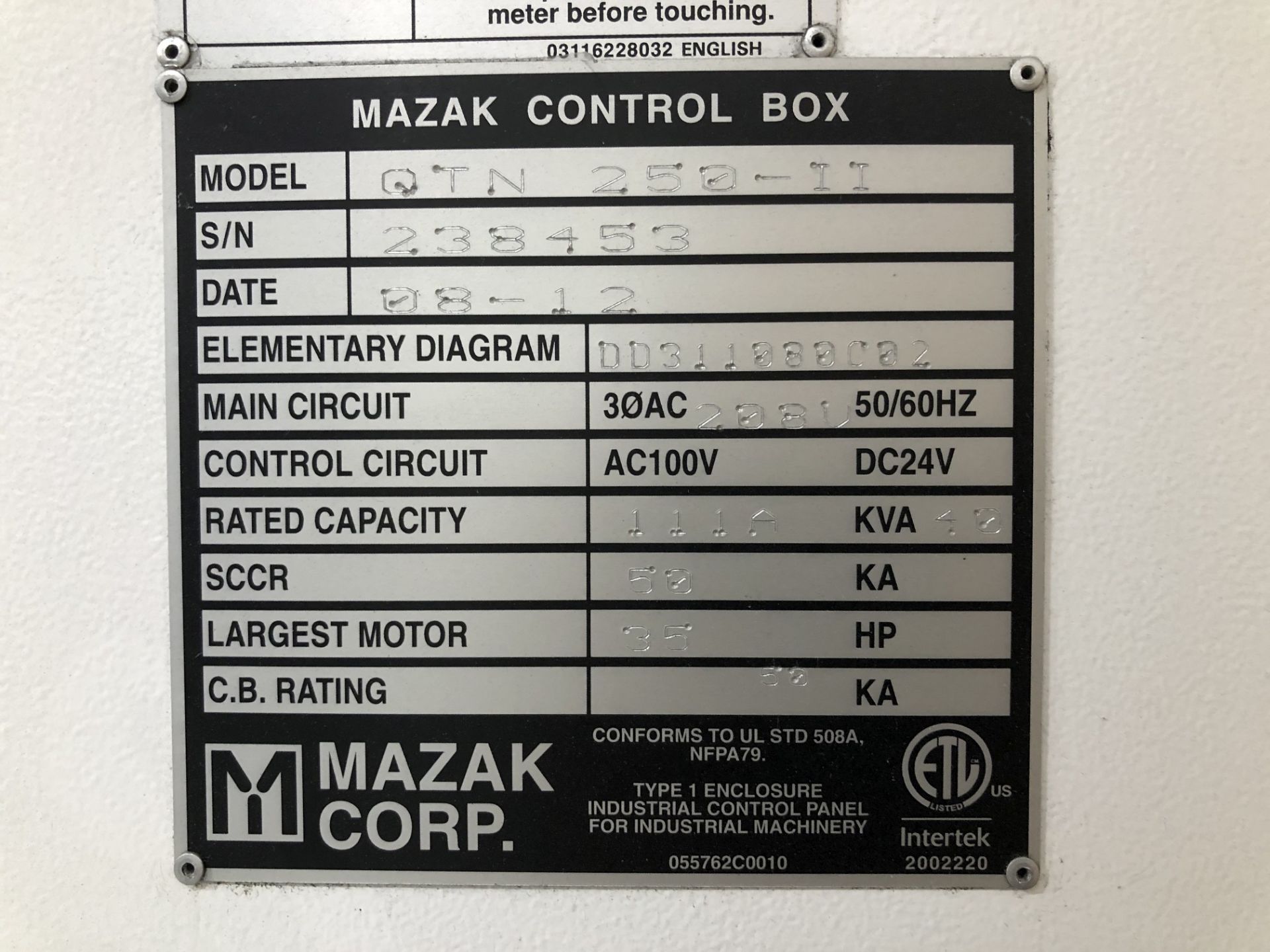 2012 Mazak Quick Turn Nexus 250-II CNC Lathe - Image 16 of 19