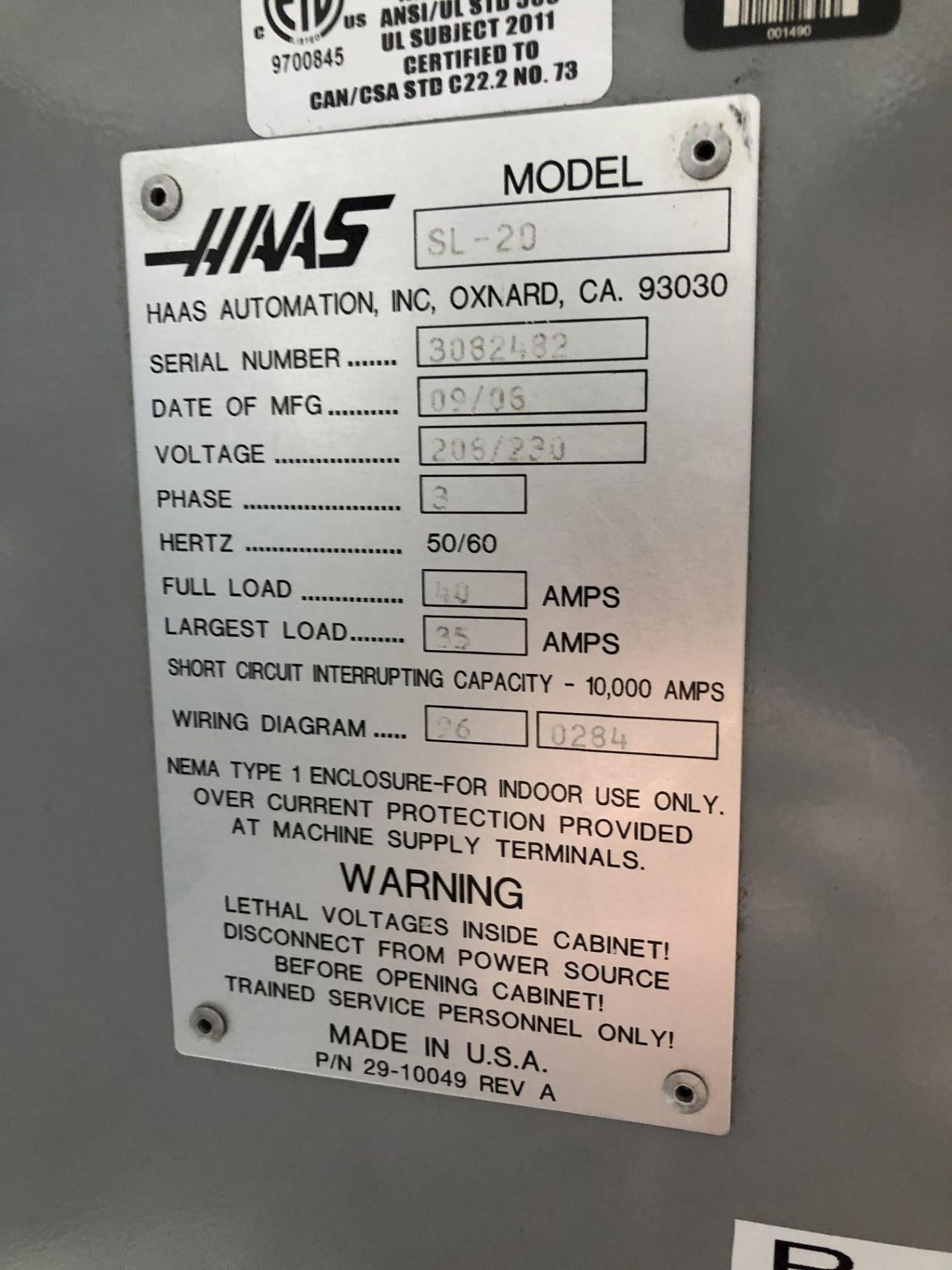 2008 Haas SL-20 CNC Lathe - Image 13 of 15