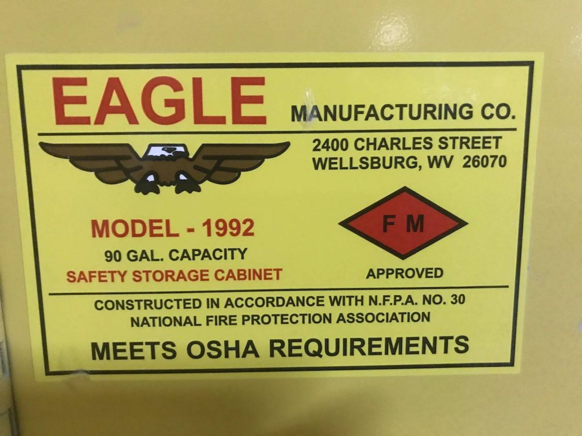 Eagle Flammable Cabinet - Image 2 of 2