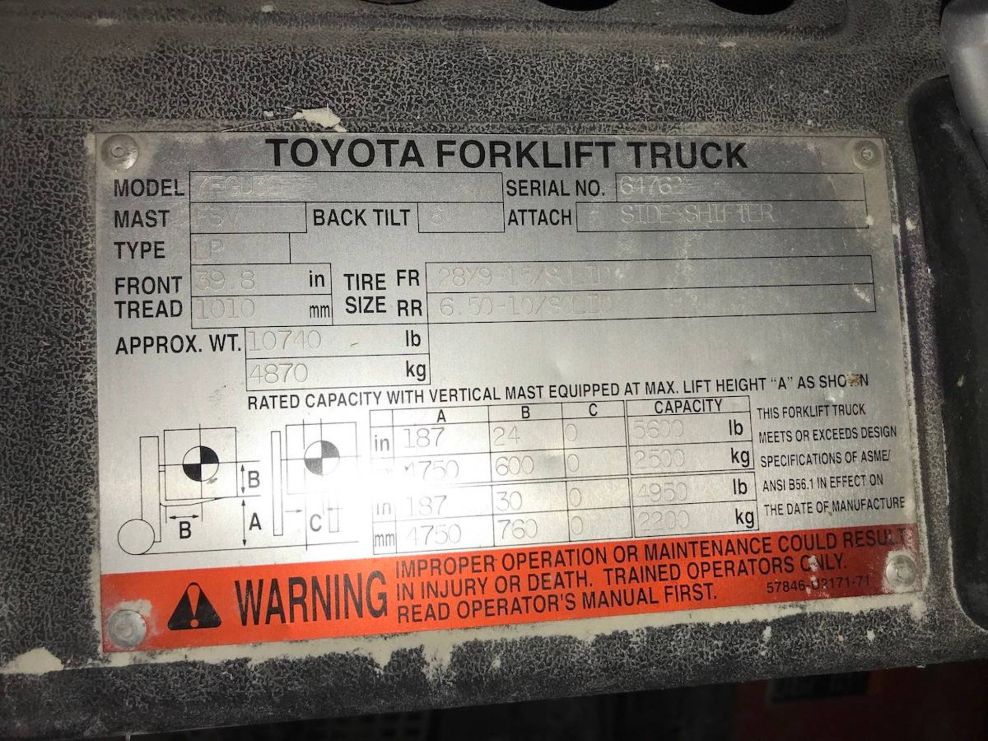Toyota 7FGU30 Forklift Truck - Image 7 of 7