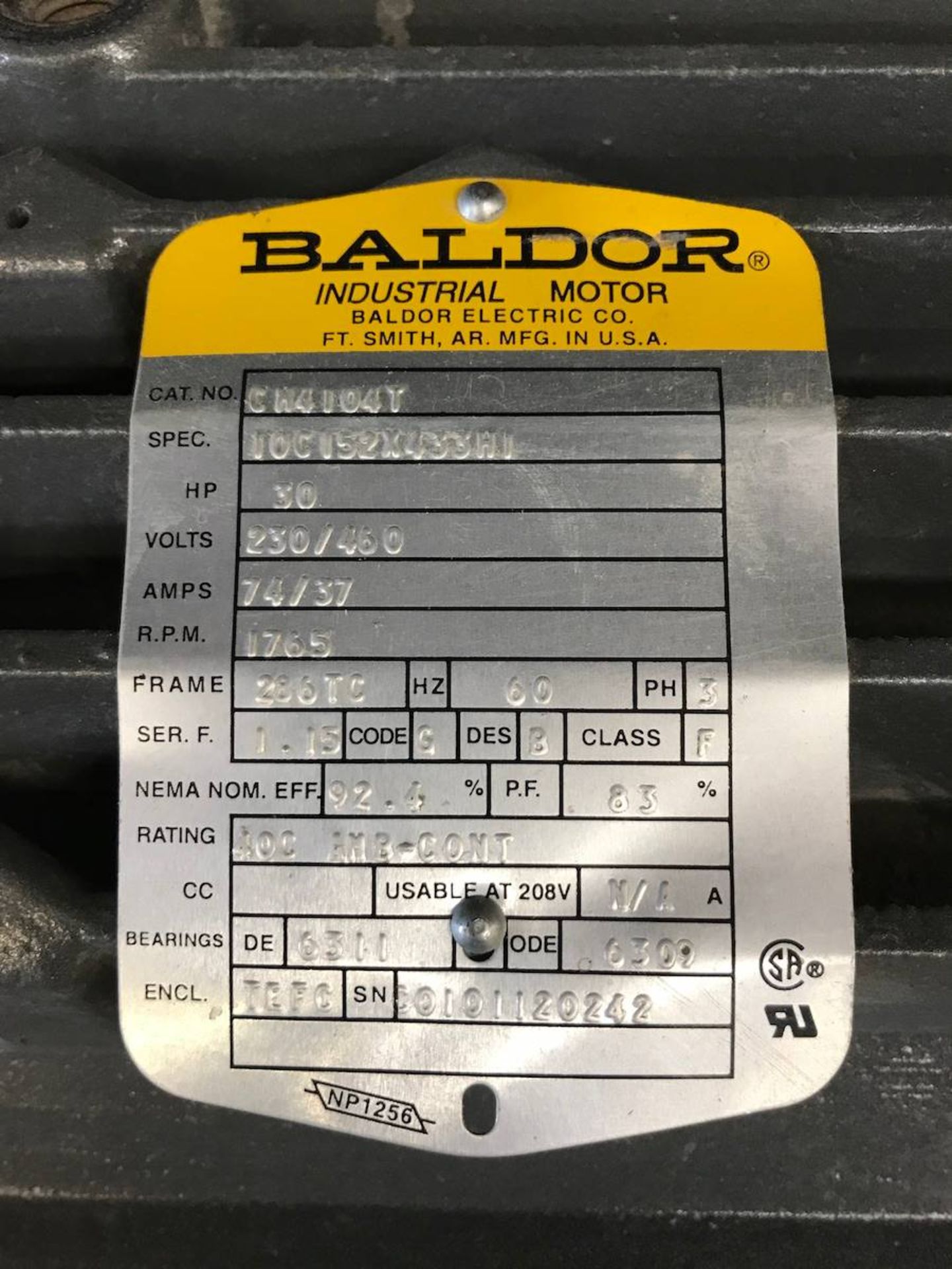 Baldor Industrial Motor - Image 2 of 2