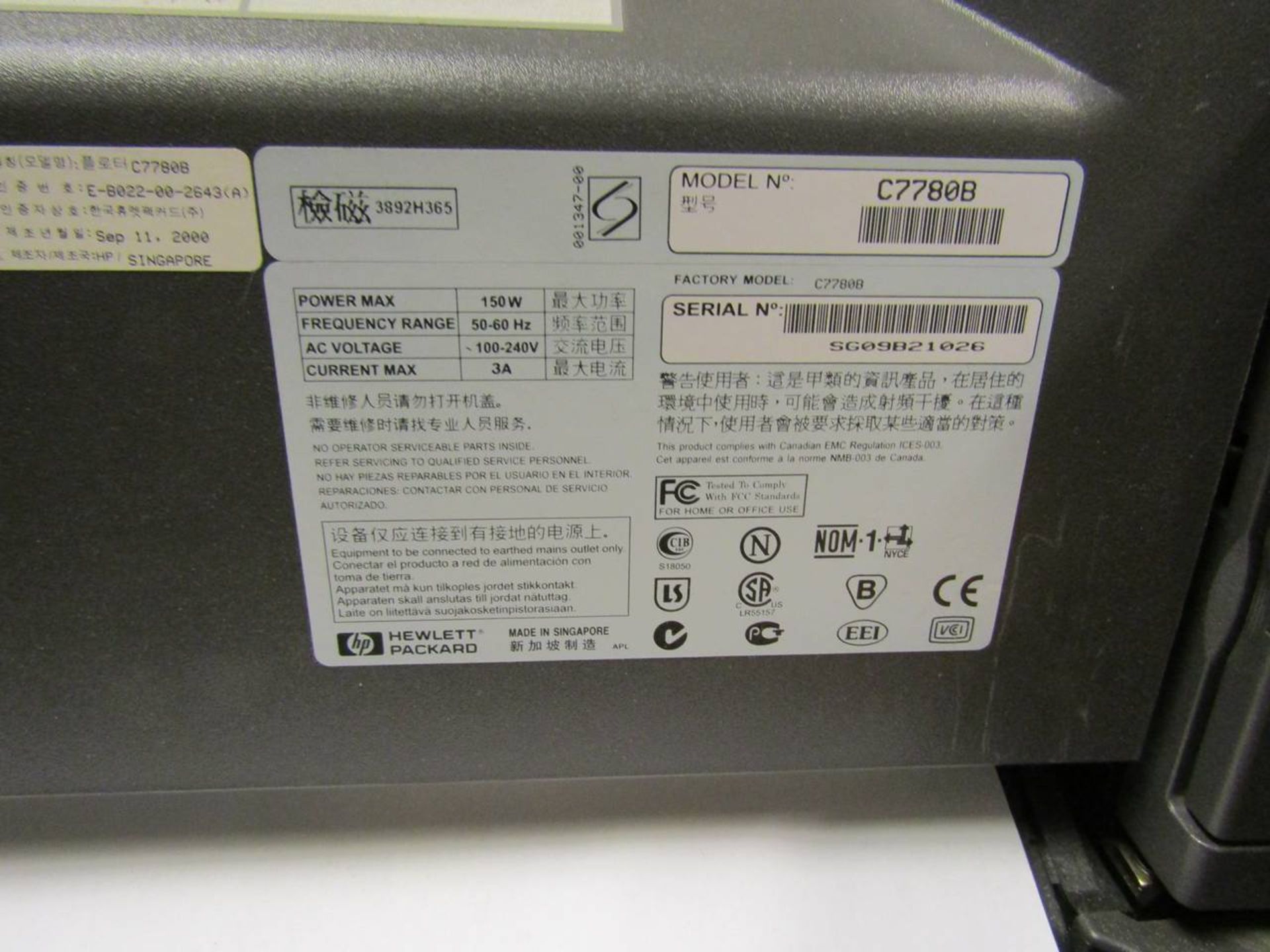 HP Designjet 800 Large format Inkjet Color Printer - Image 3 of 3
