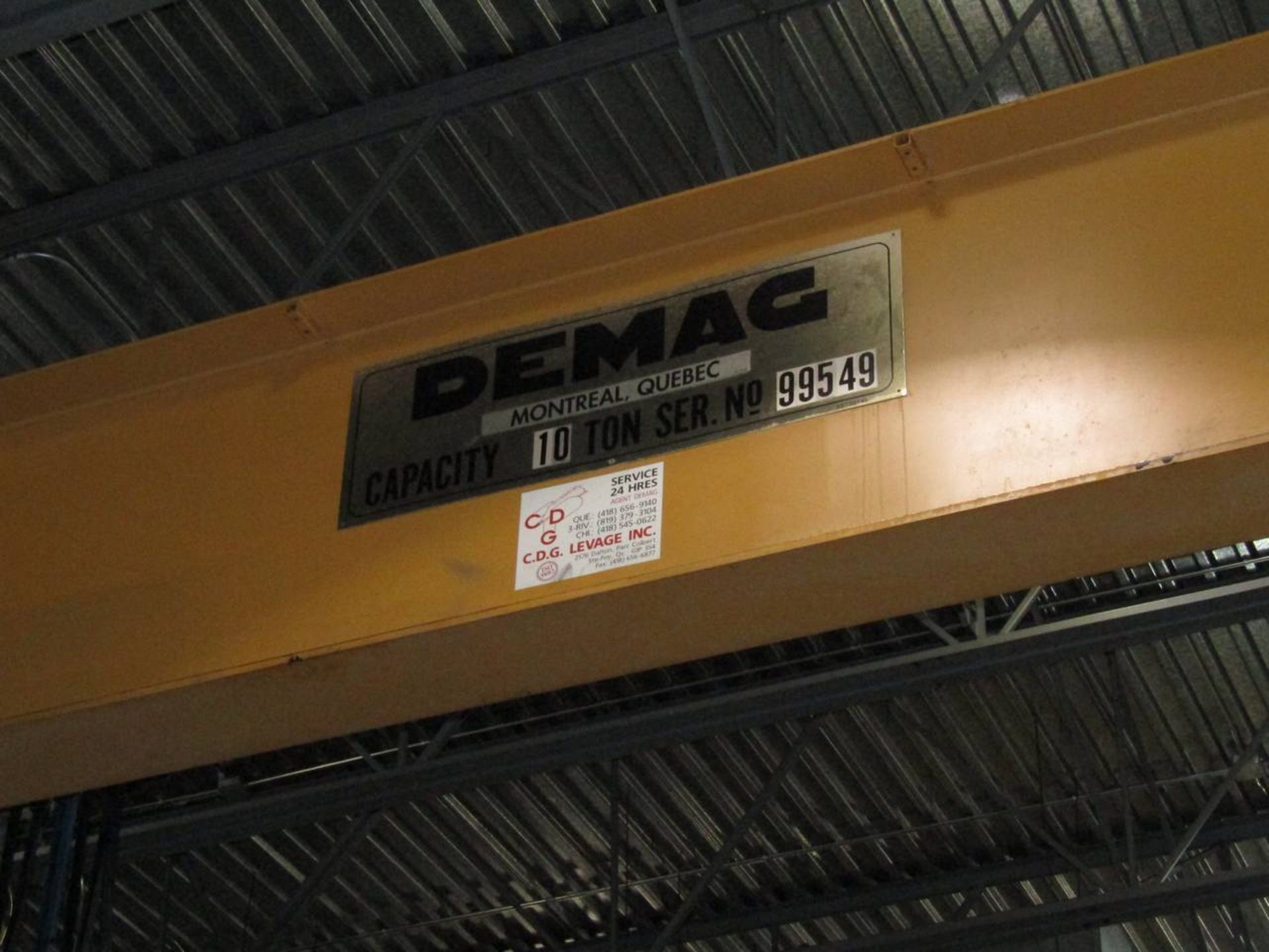 Demag 10 Ton SWB Bridge Crane,