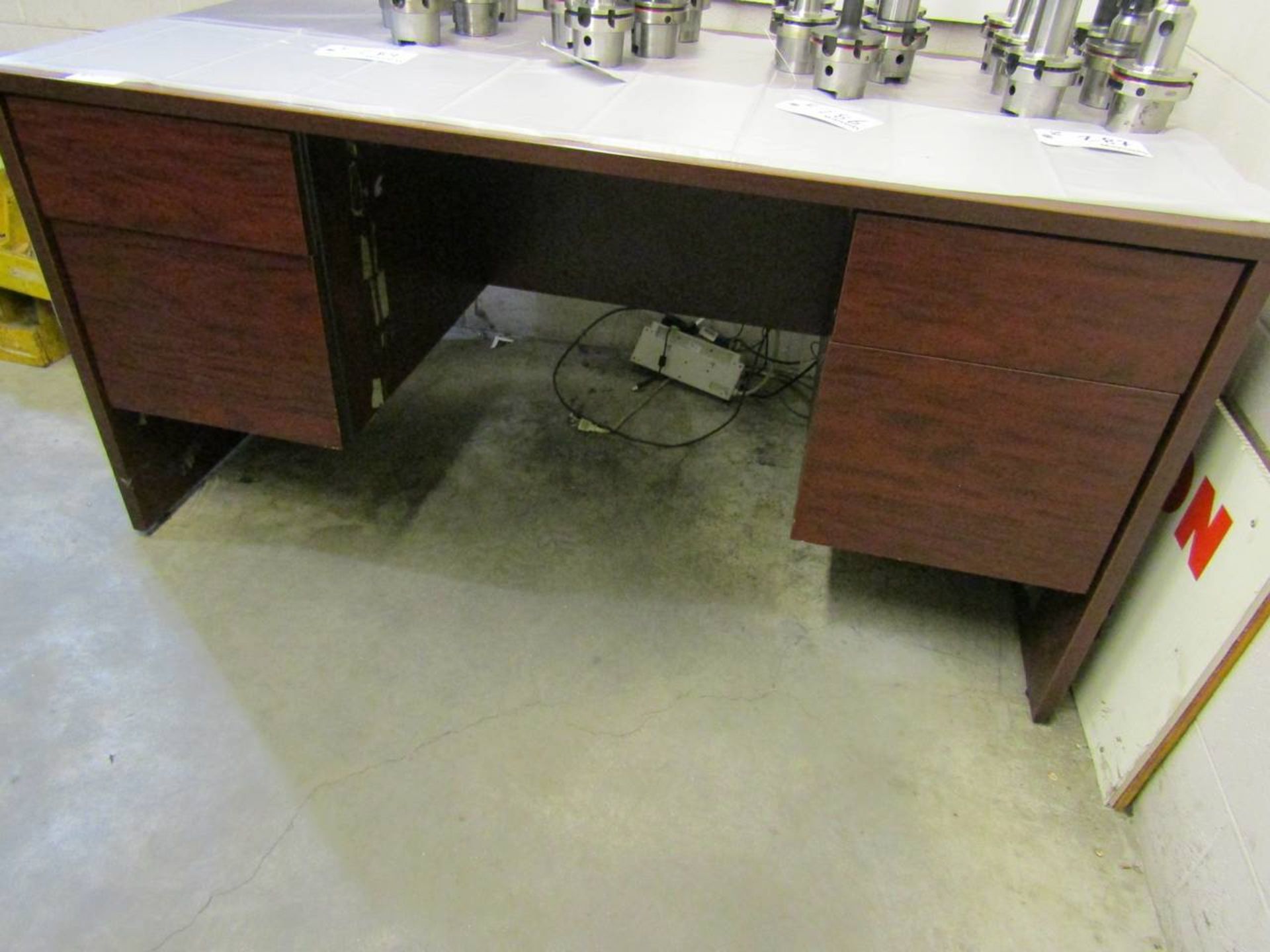 2 Desks 2 5 Shelf Units - Image 4 of 4
