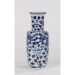 Chinese Qing Dynasty porcelain vase, with Kangxi marks to the base and the rouleau body decorated