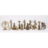Collection of Oriental deities, various examples, together with an elephant and a dragon and a