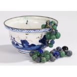 Chinese enamel bowl, Qing dynasty, with a rocky scene and pagodas, 12cm diameter, together with a