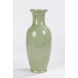 Chinese porcelain celadon vase, with scrolling flower decoration, six character mark to the base,