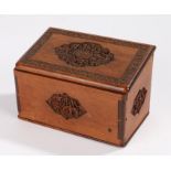 Chinese Canton carved stationary box, Qing dynasty, circa 1865, with a carved panel depicting