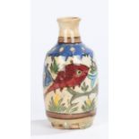 Persian vase, decorated with colourful fish around the body, 17.5cm highOverall good order