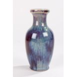 Chinese porcelain monochrome vase, Qing dynasty, 19th Century, with aubergine and mottled blue