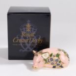 Royal Crown Derby paperweight, 'Plumstead Piglet, an exclusive edition commissioned by Sinclairs,