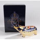 Royal Crown Derby paperweight, 'Hippopotamus', No. 1558/2500, An exclusive gold signature edition,