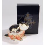 Royal Crown Derby paperweight, 'Riverbank Beaver', No. 574/5000, boxed, marked and signed to the